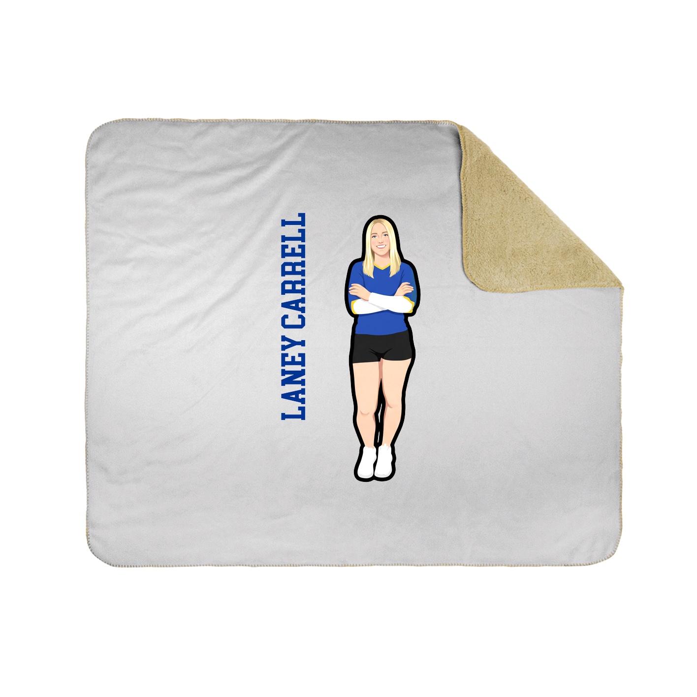 Throw Blanket — Name Vertical in White