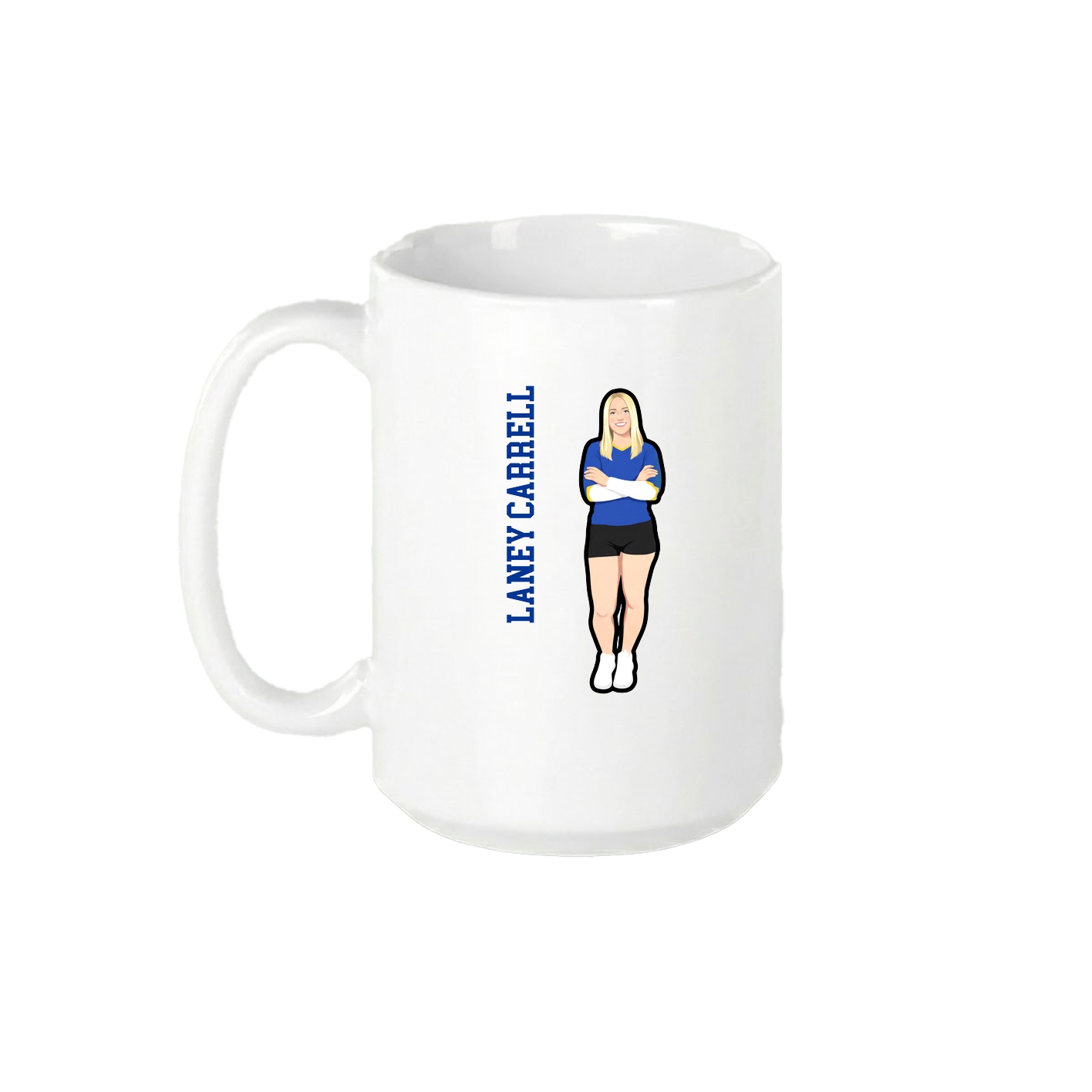 15oz Coffee Mug — Name Vertical in White