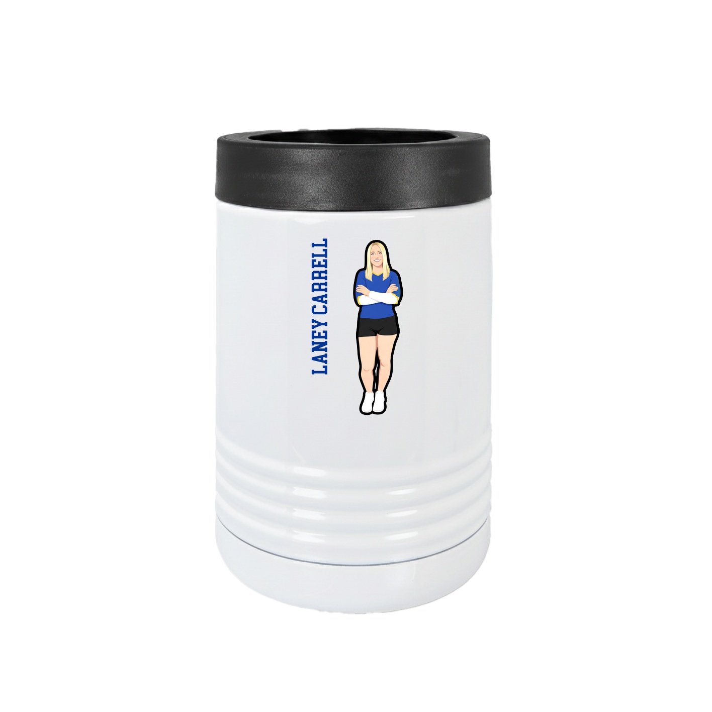 Beverage Holder — Name Vertical in White