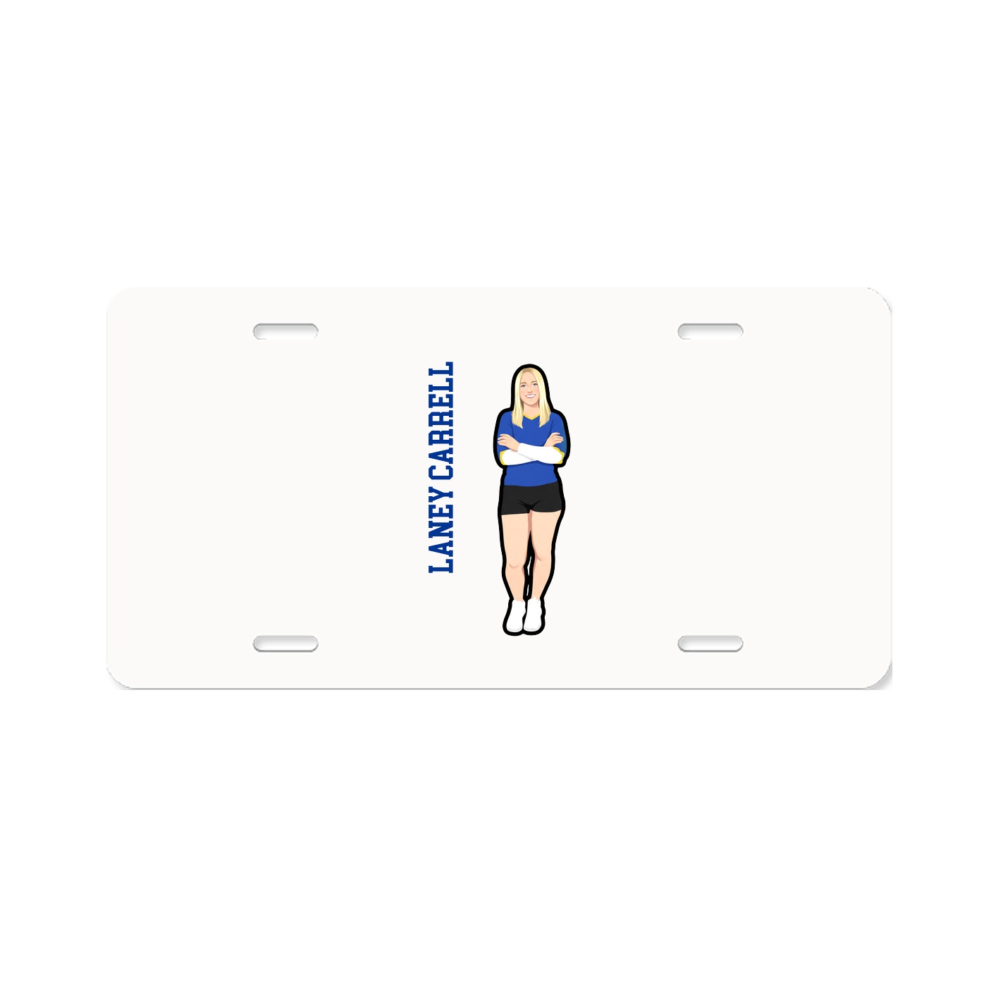 License Plate — Name Vertical in Classic