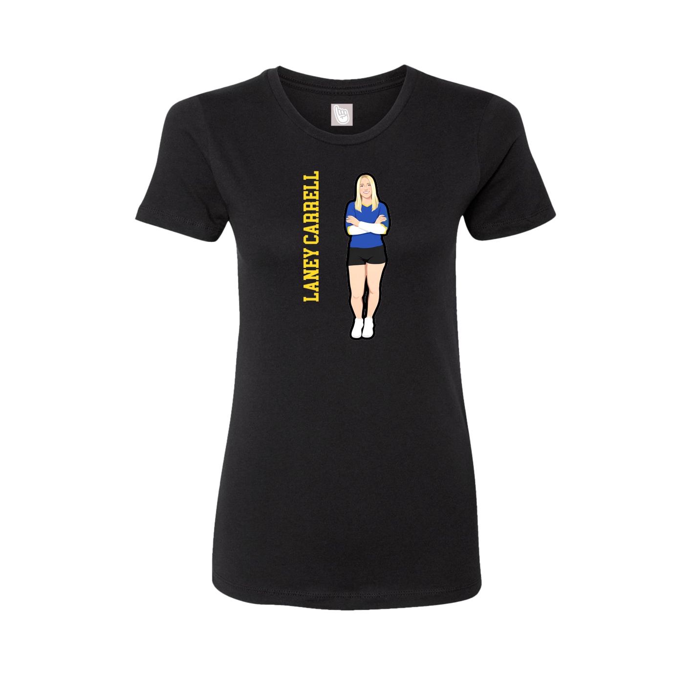 Womens Tee — Name Vertical in Black