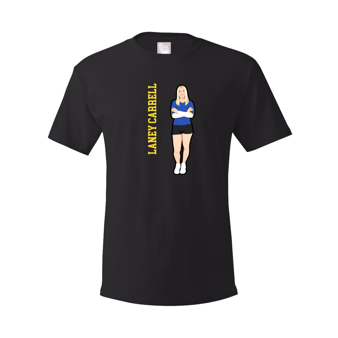 Youth Tee — Name Vertical in Black