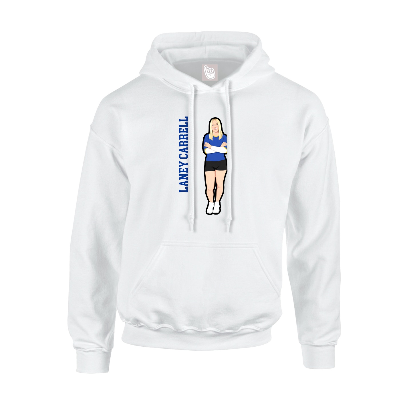 Hoodie — Name Vertical in White