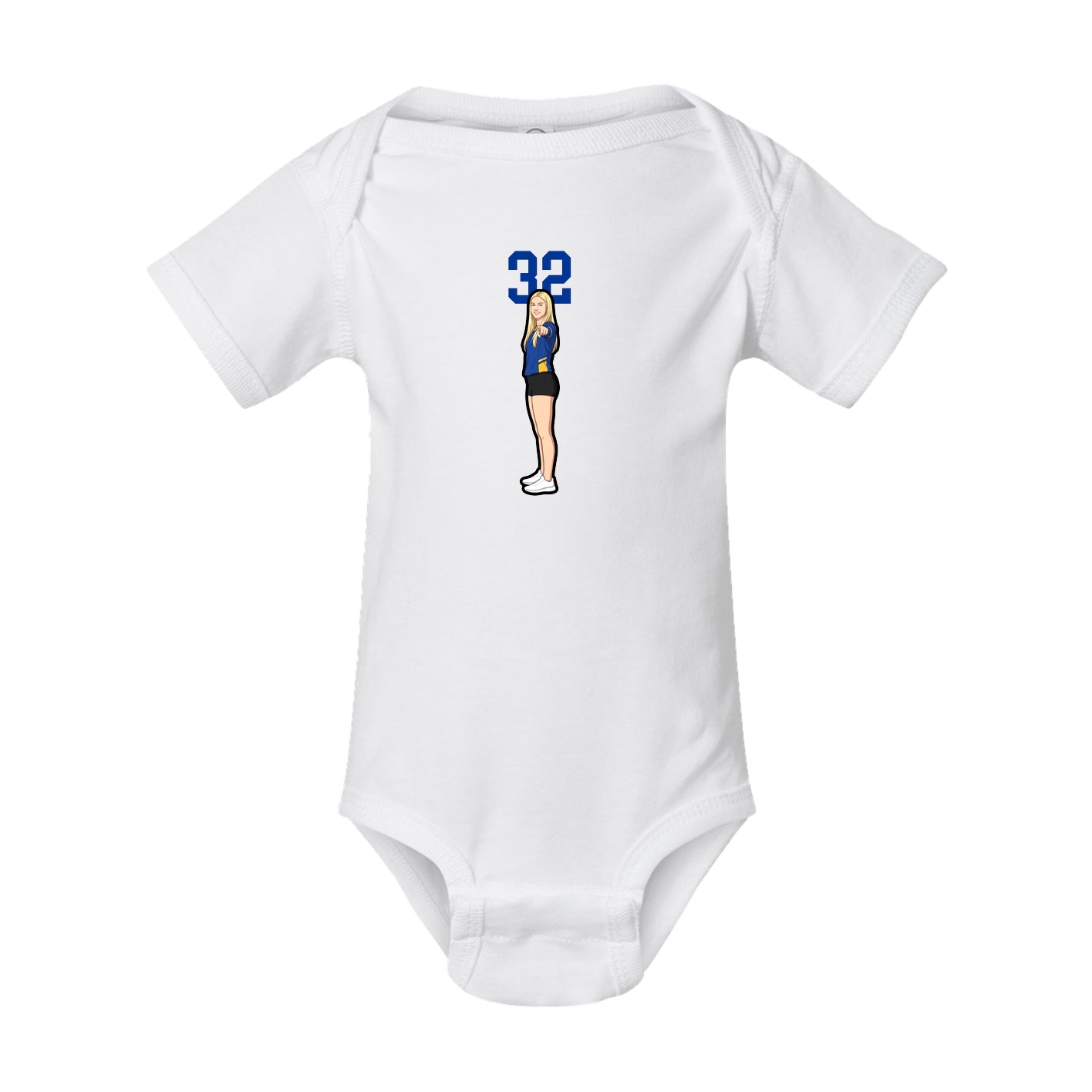 Baby Onesie — Number Top in White