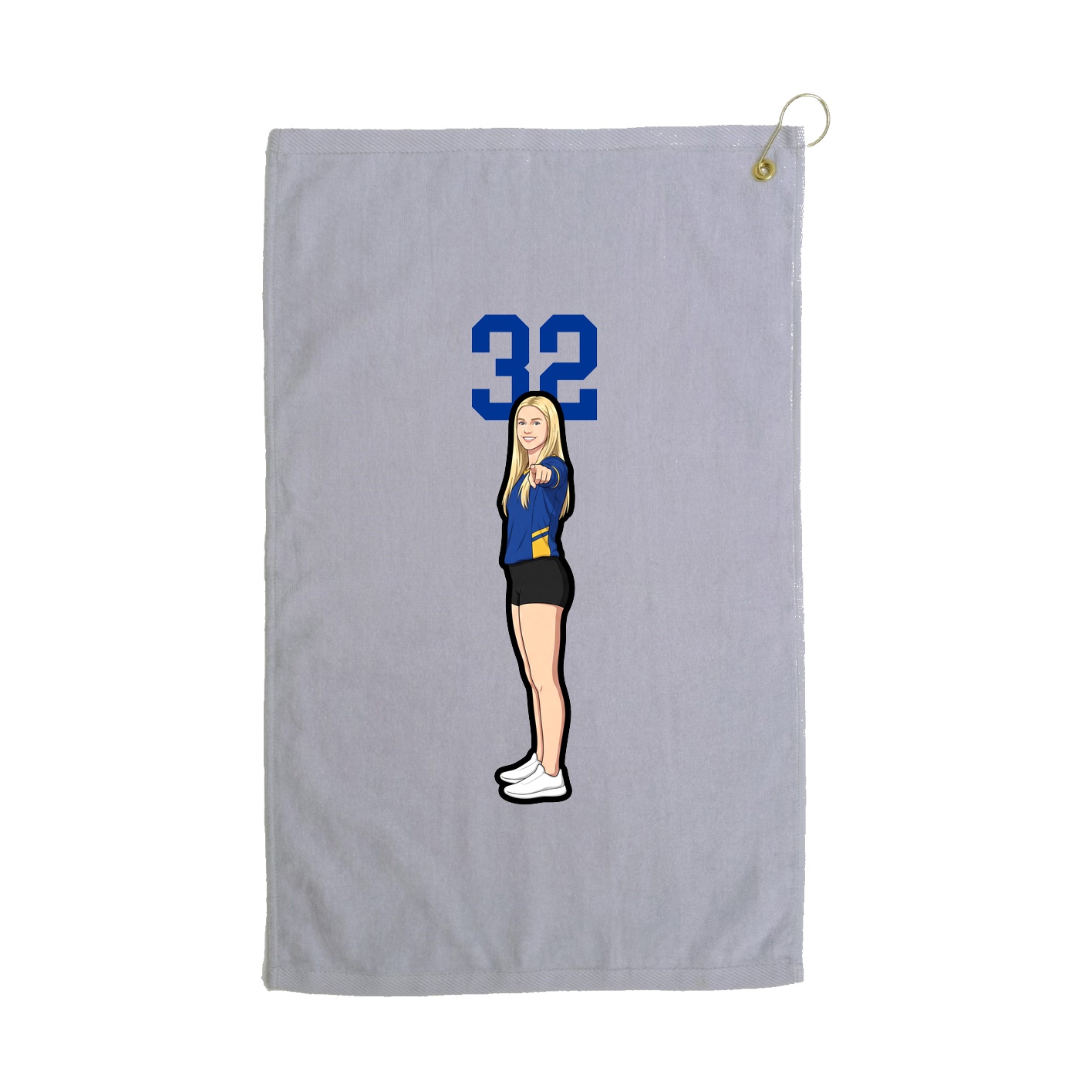Golf Towel — Number Top in Grey
