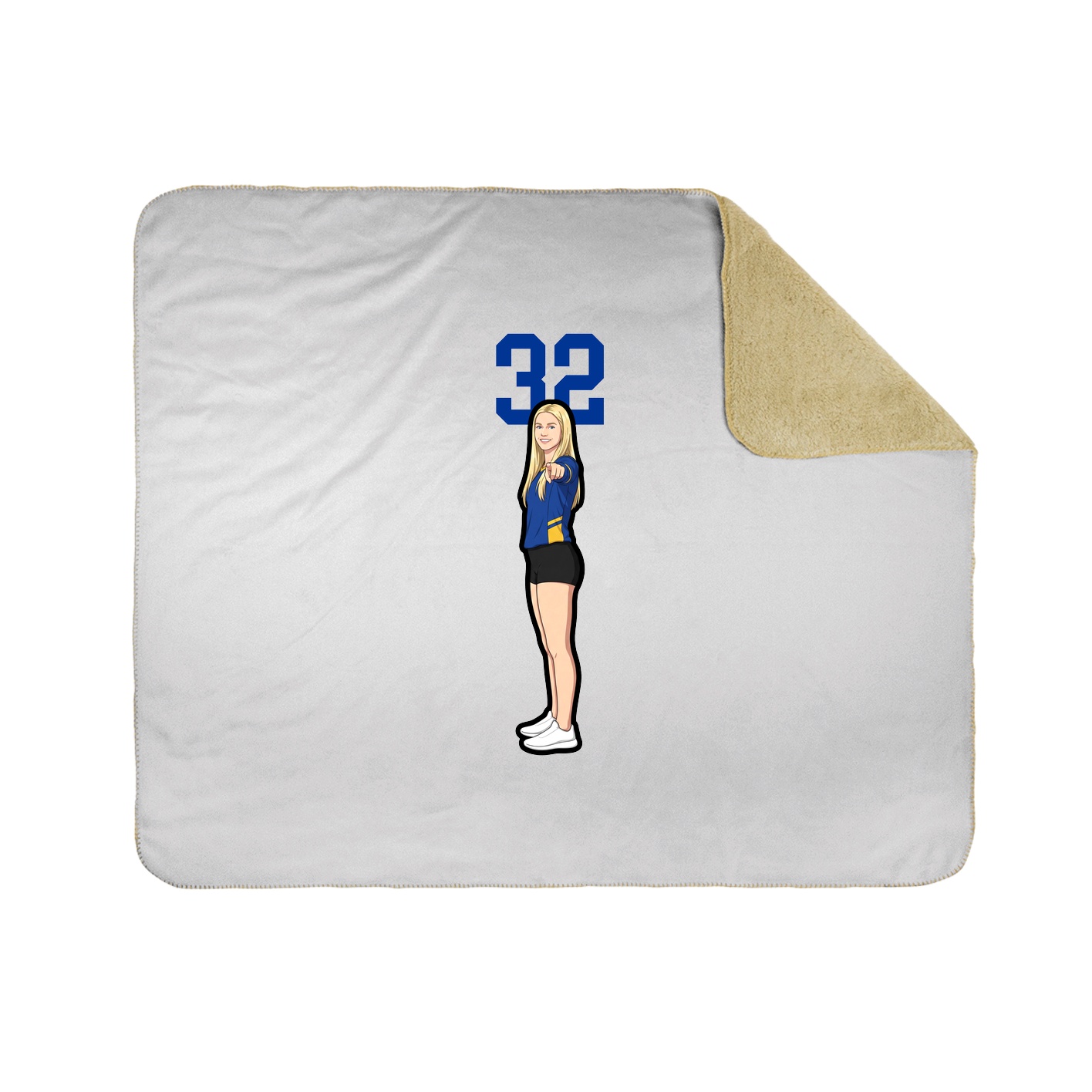 Throw Blanket — Number Top in White