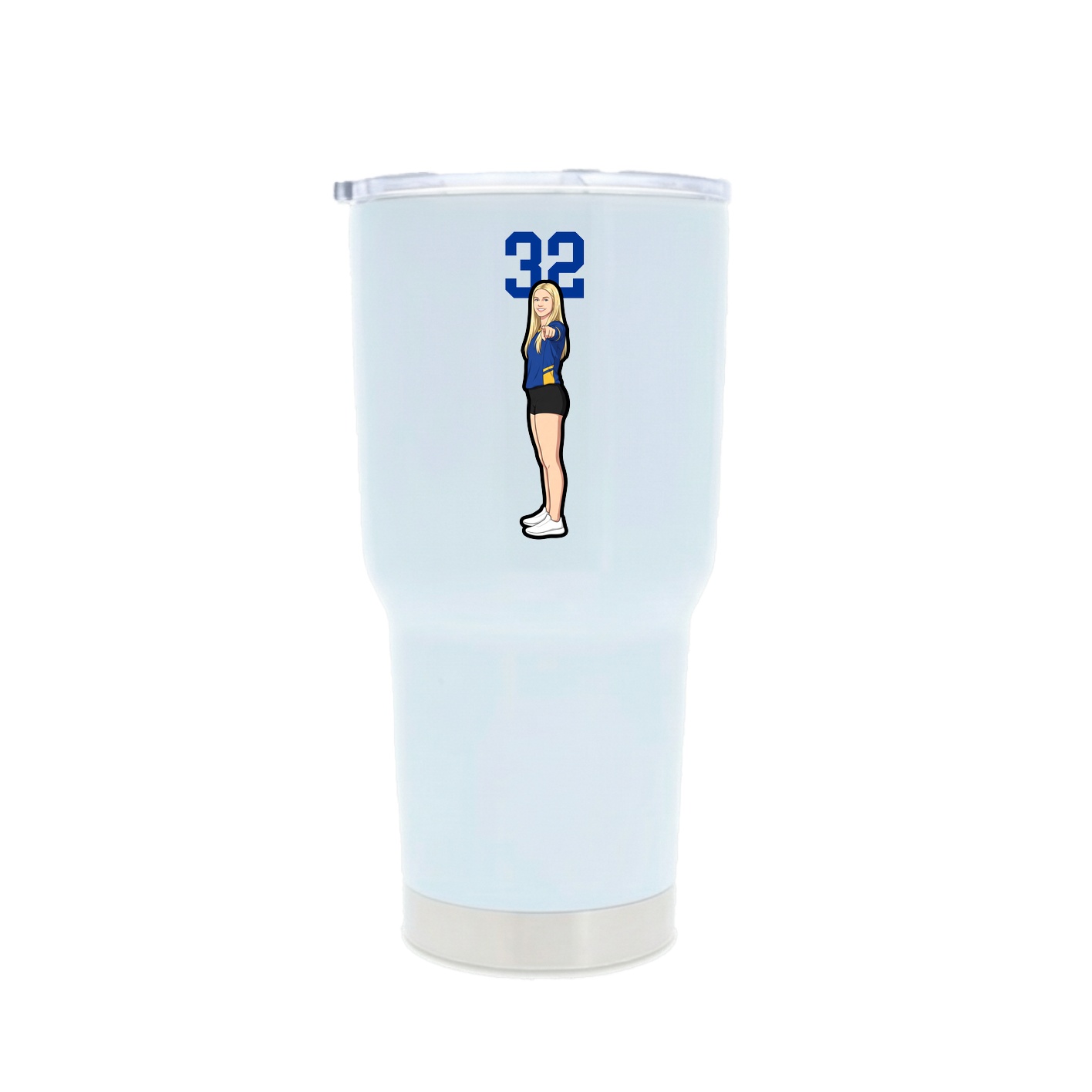 30oz Stainless Steel Tumbler — Number Top in White