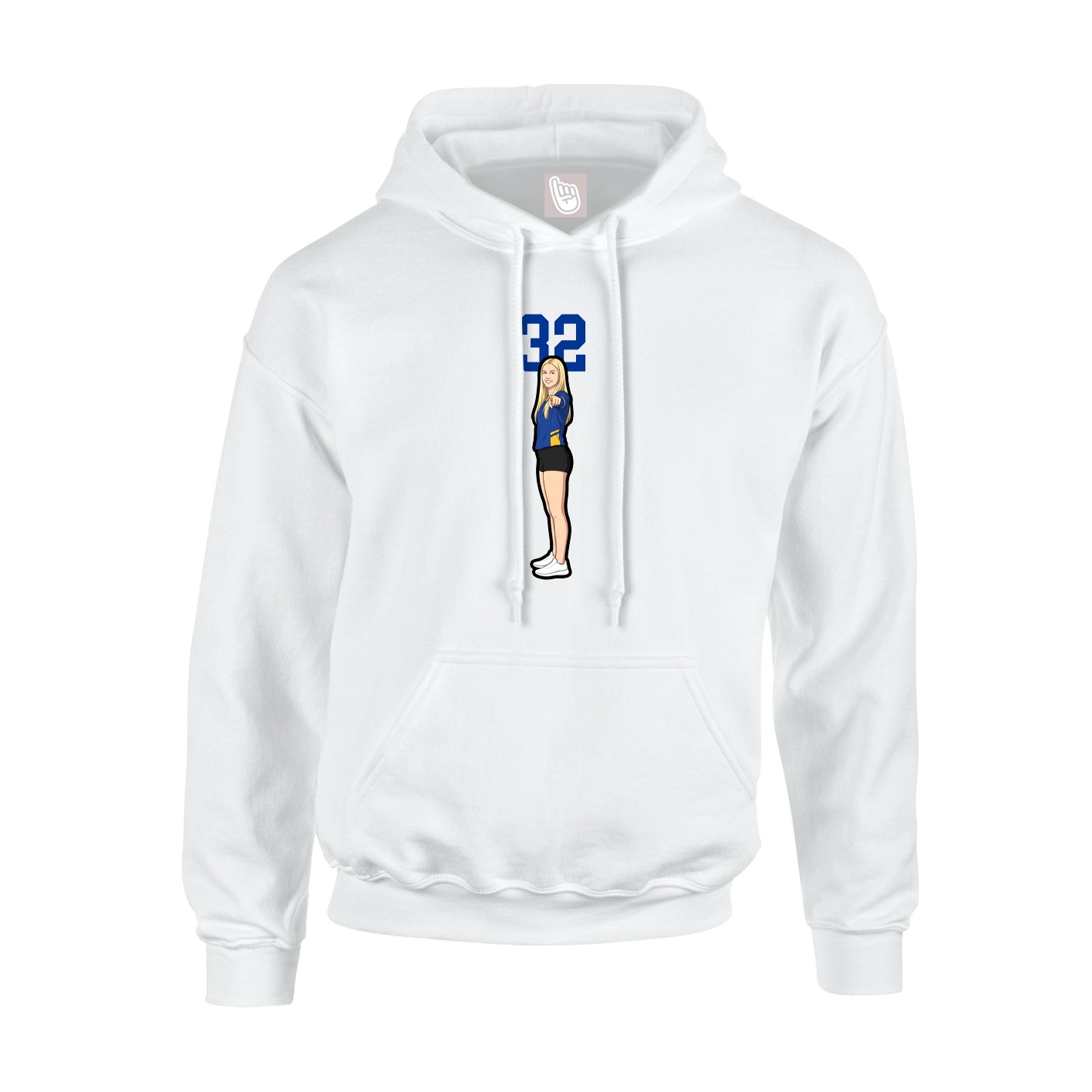 Hoodie — Number Top in White