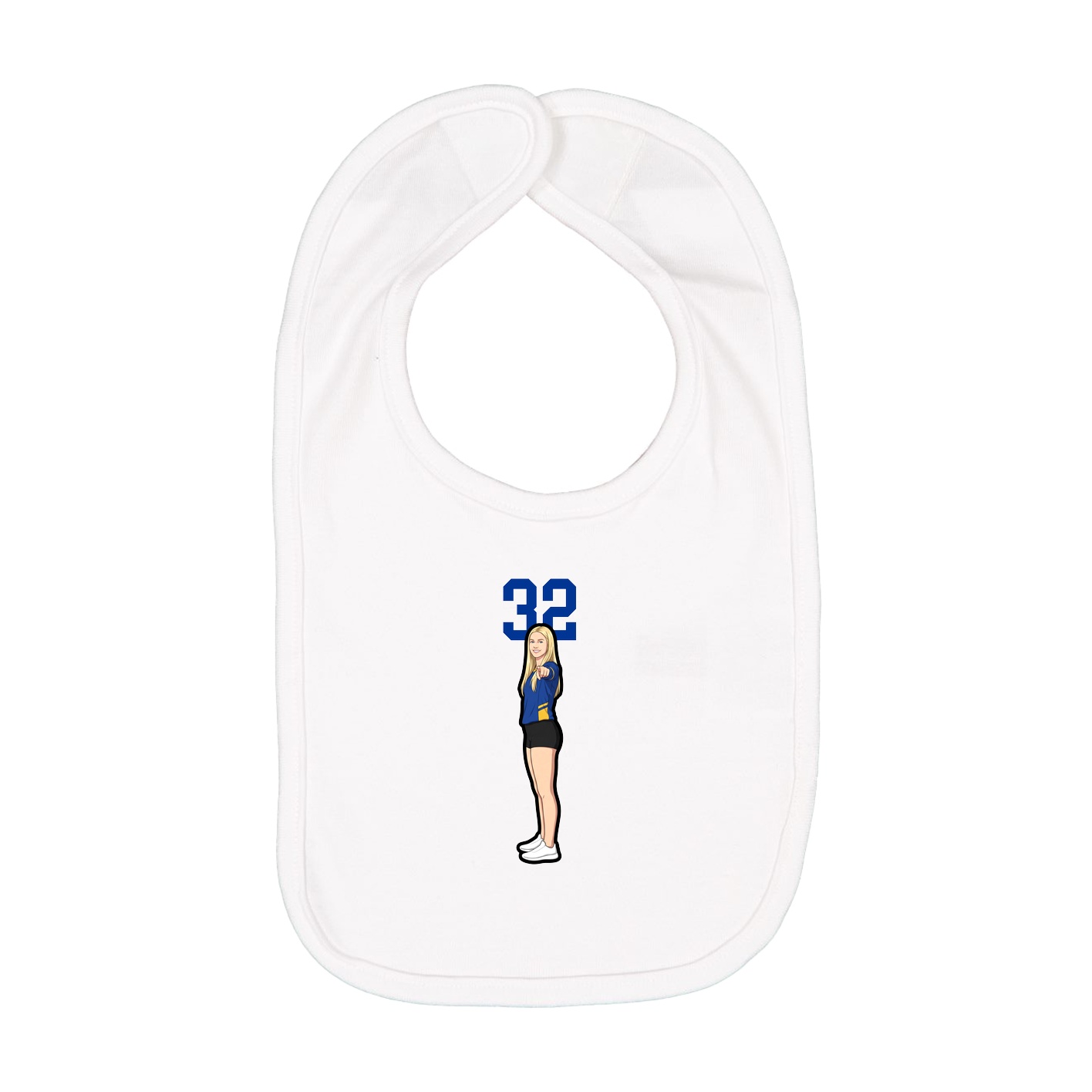 Infant Bib — Number Top in White
