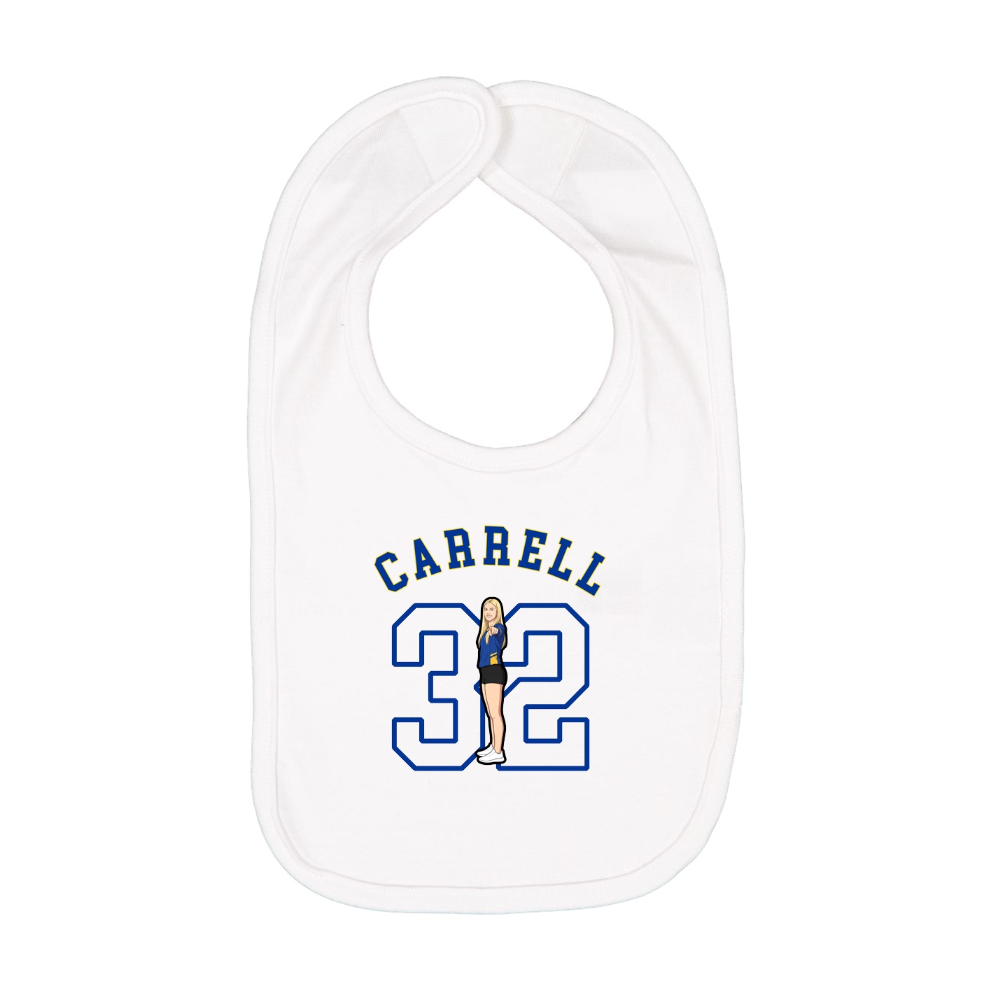Infant Bib — Shirsey Arch in White