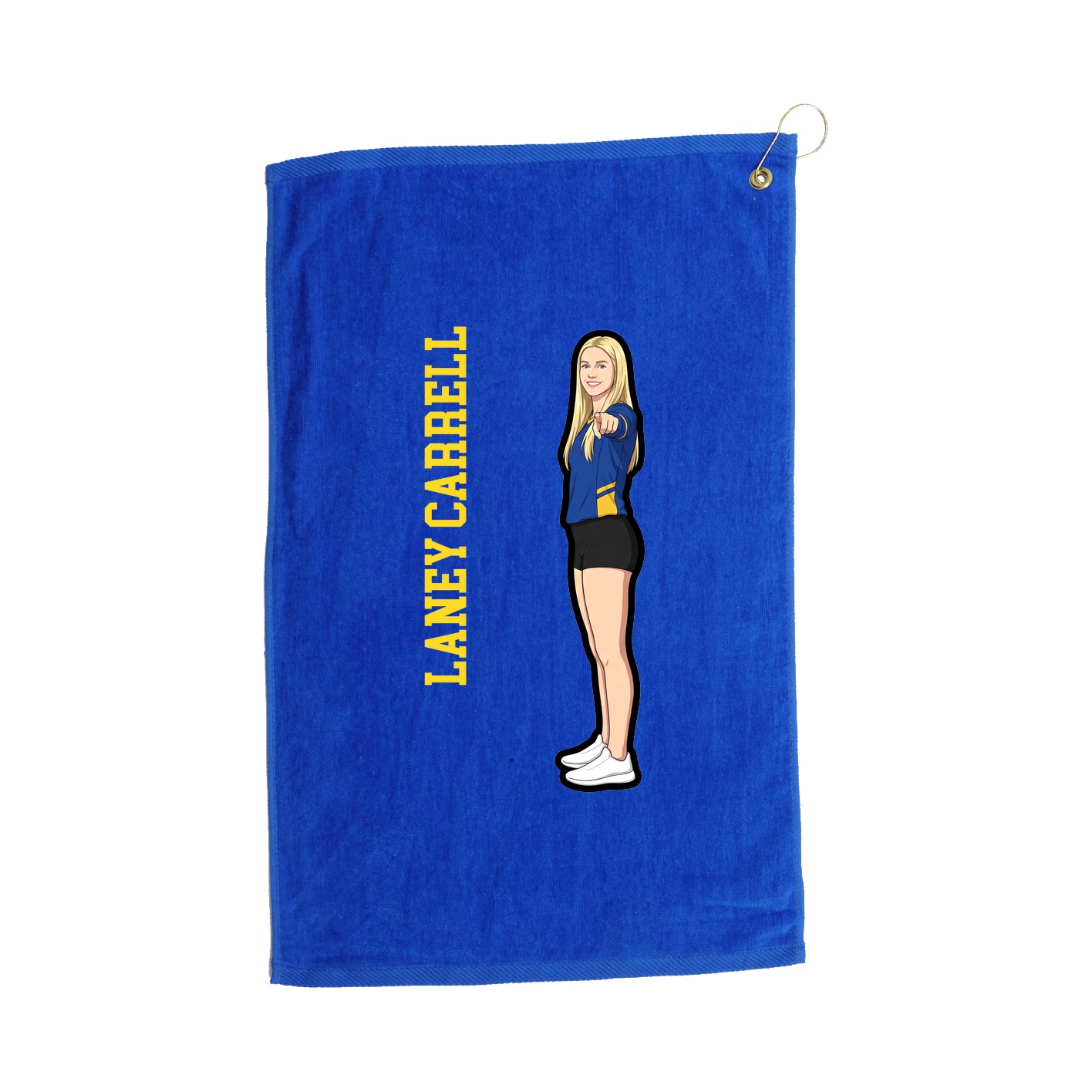 Golf Towel — Name Vertical in Royal