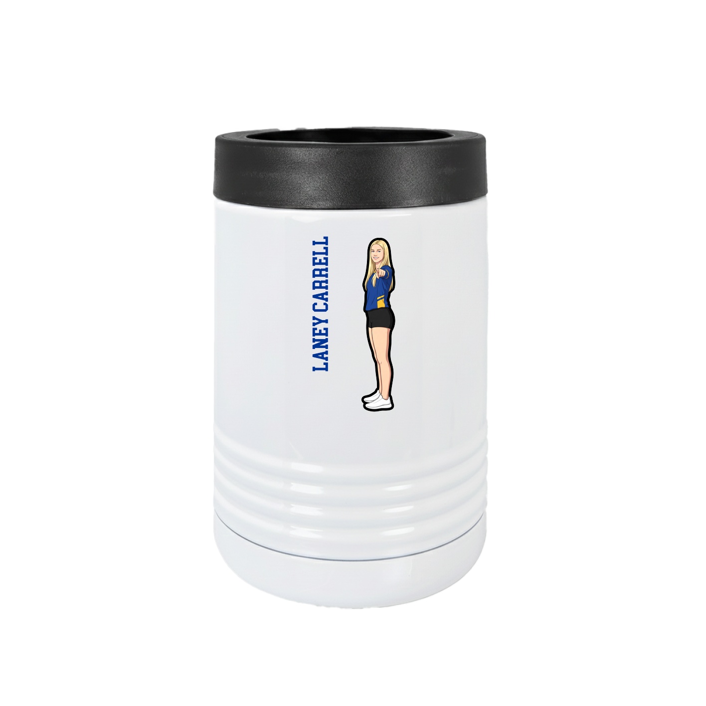 Beverage Holder — Name Vertical in White