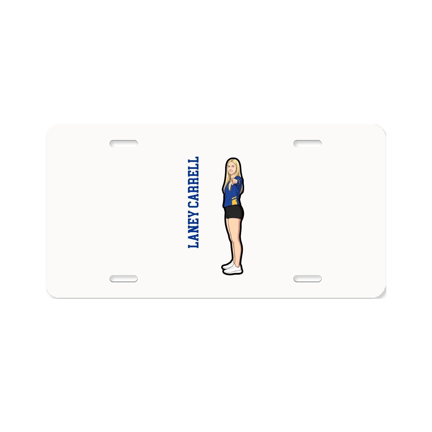 License Plate — Name Vertical in Classic