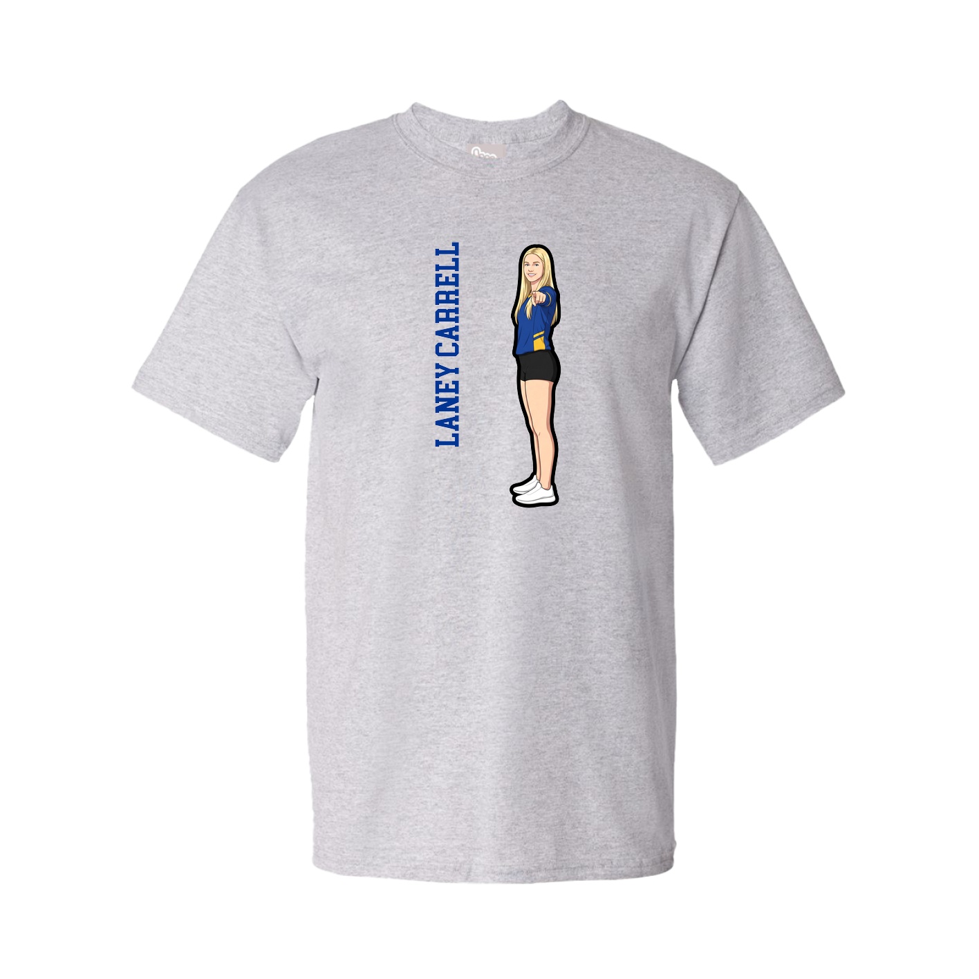 Youth Tee — Name Vertical in Grey