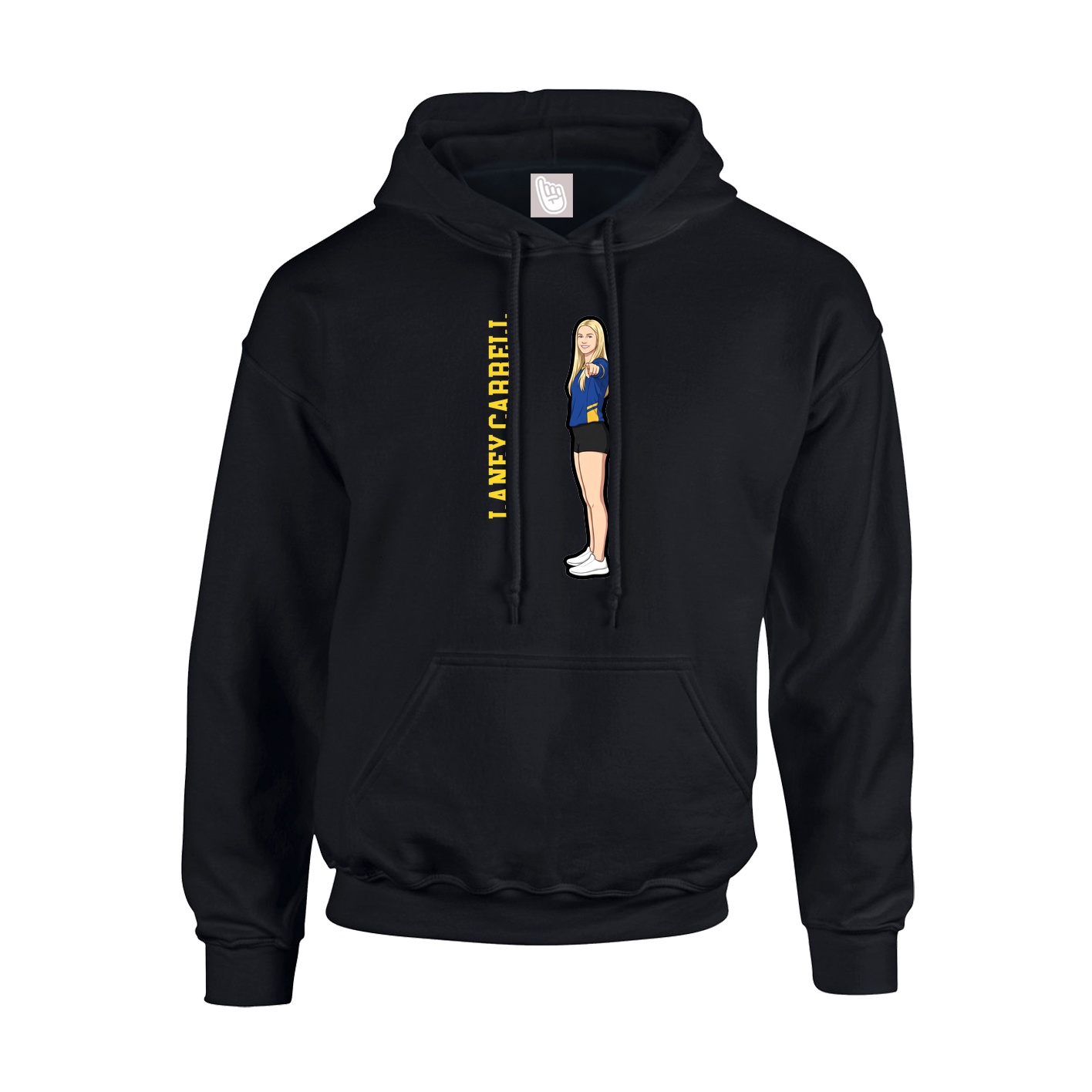 Hoodie — Name Vertical in Black