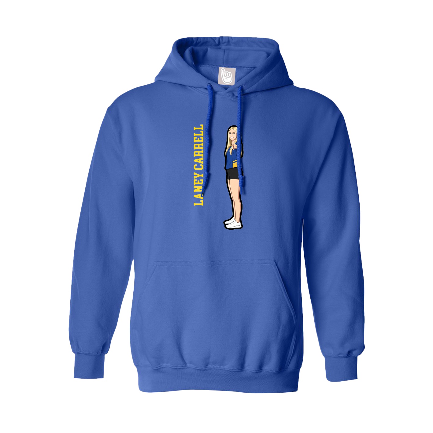 Youth Hoodie — Name Vertical in Royal