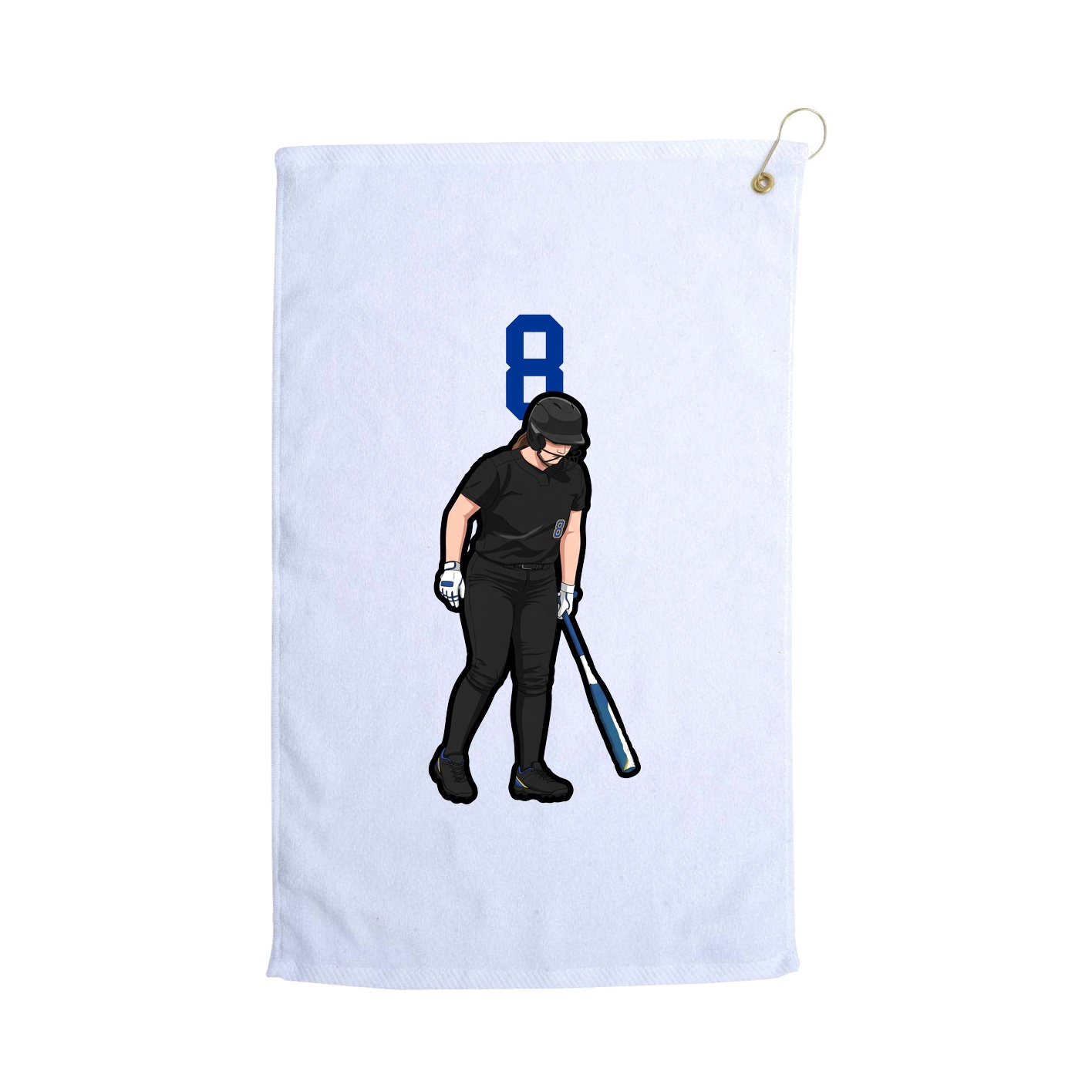 Golf Towel — Number Top in White