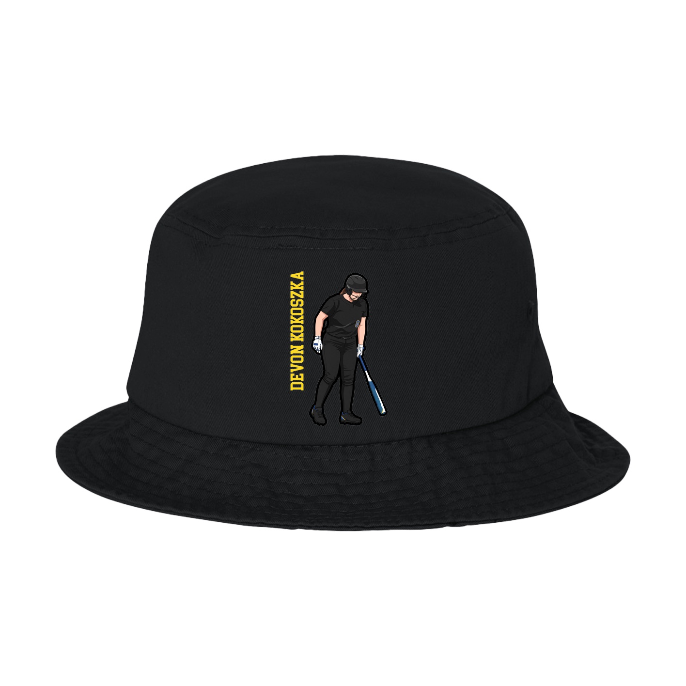 Bucket Cap — Name Vertical in Black