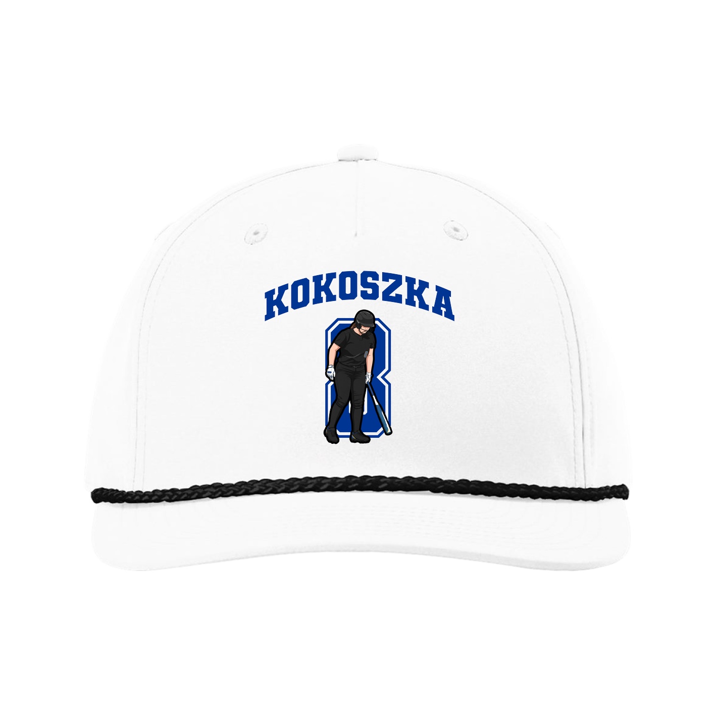 Five-Panel Classic Rope Cap — Number in White