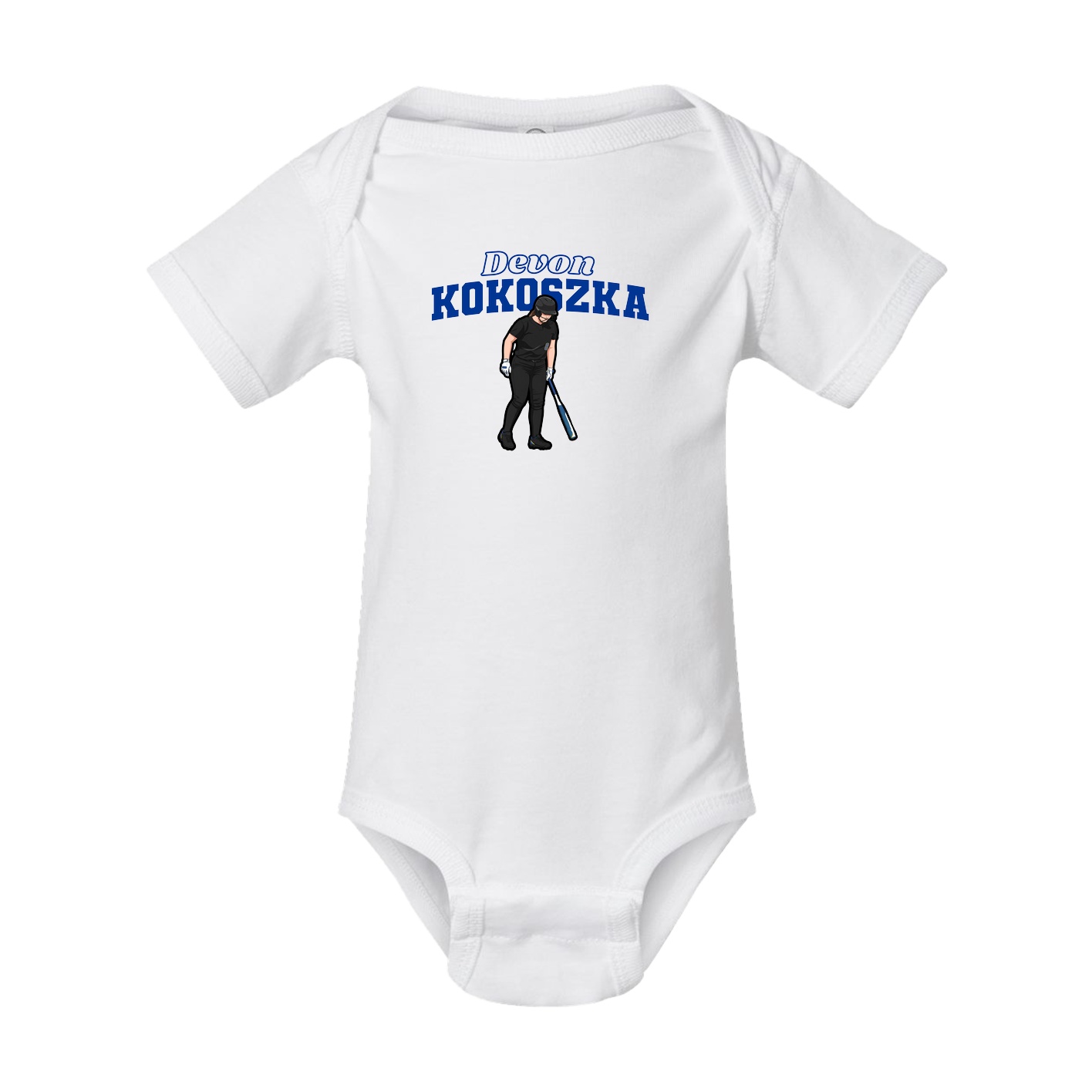 Baby Onesie — Name Arch in White