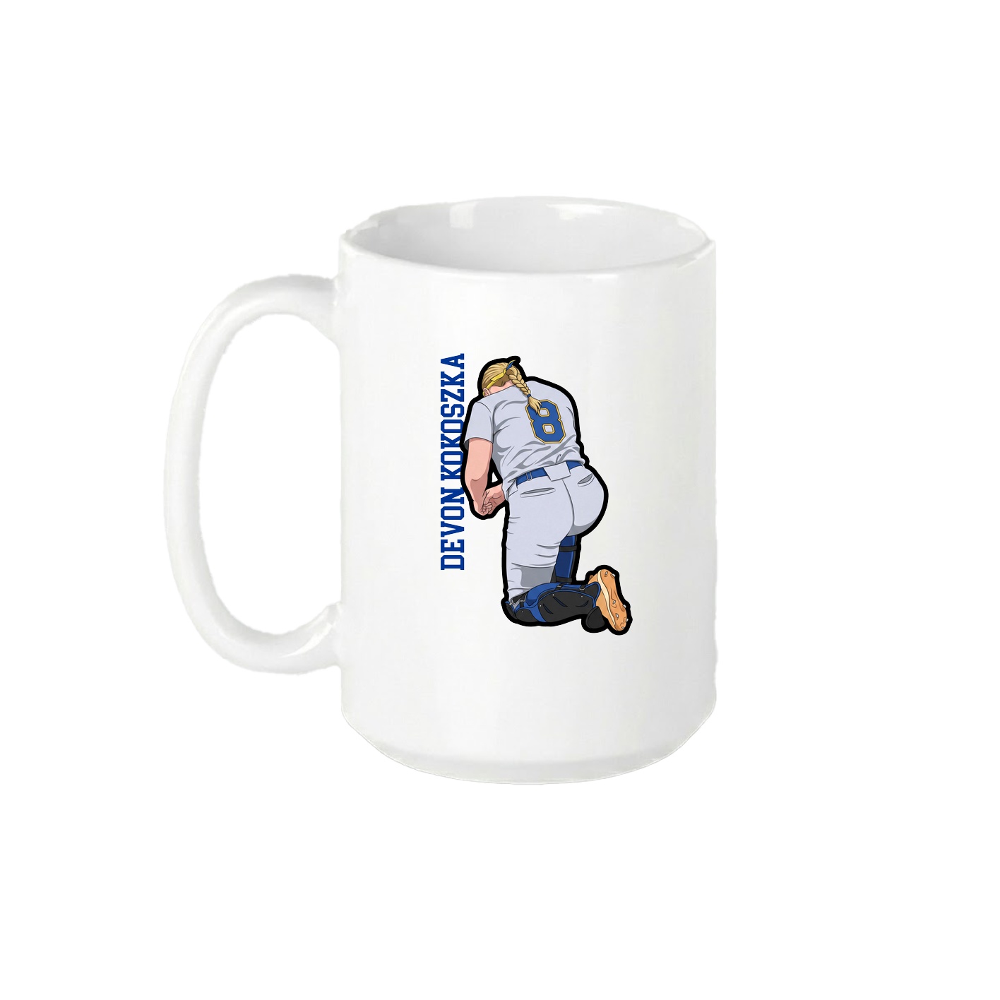 15oz Coffee Mug — Name Vertical in White