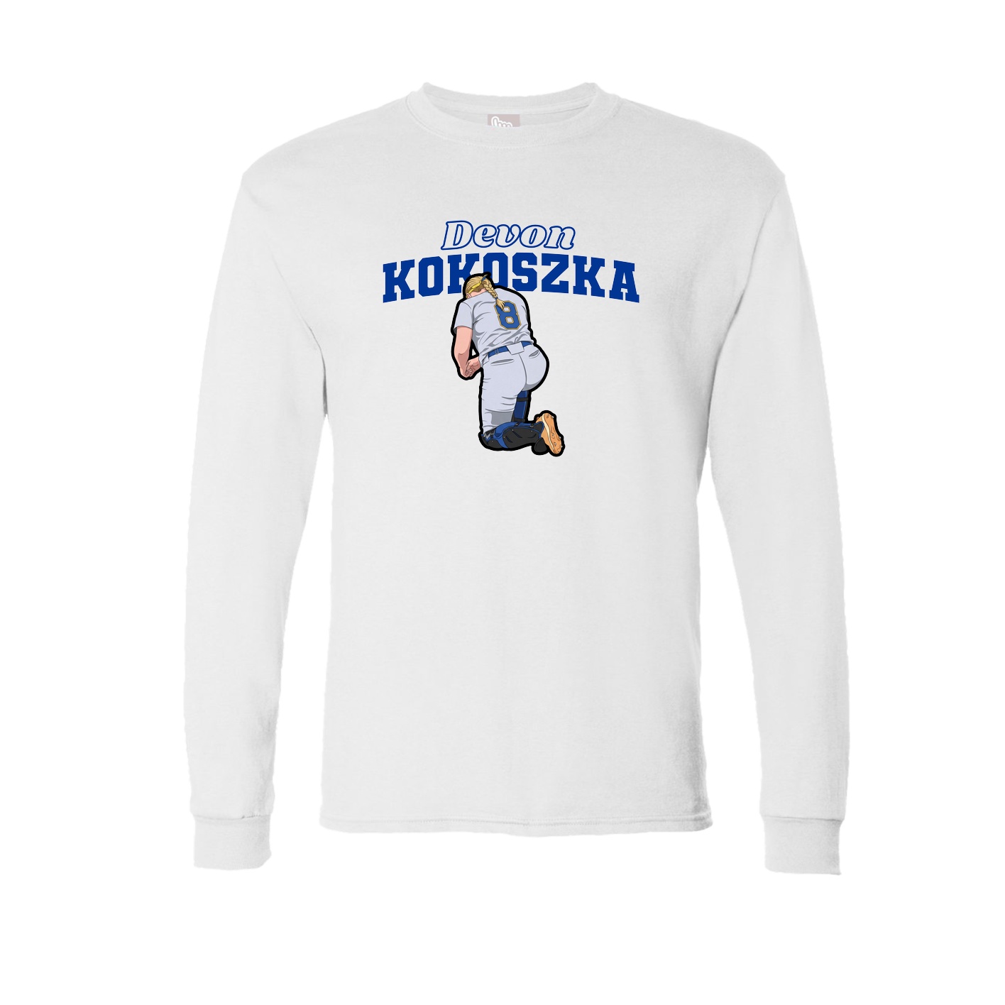 Long Sleeve Tee — Name Arch in White