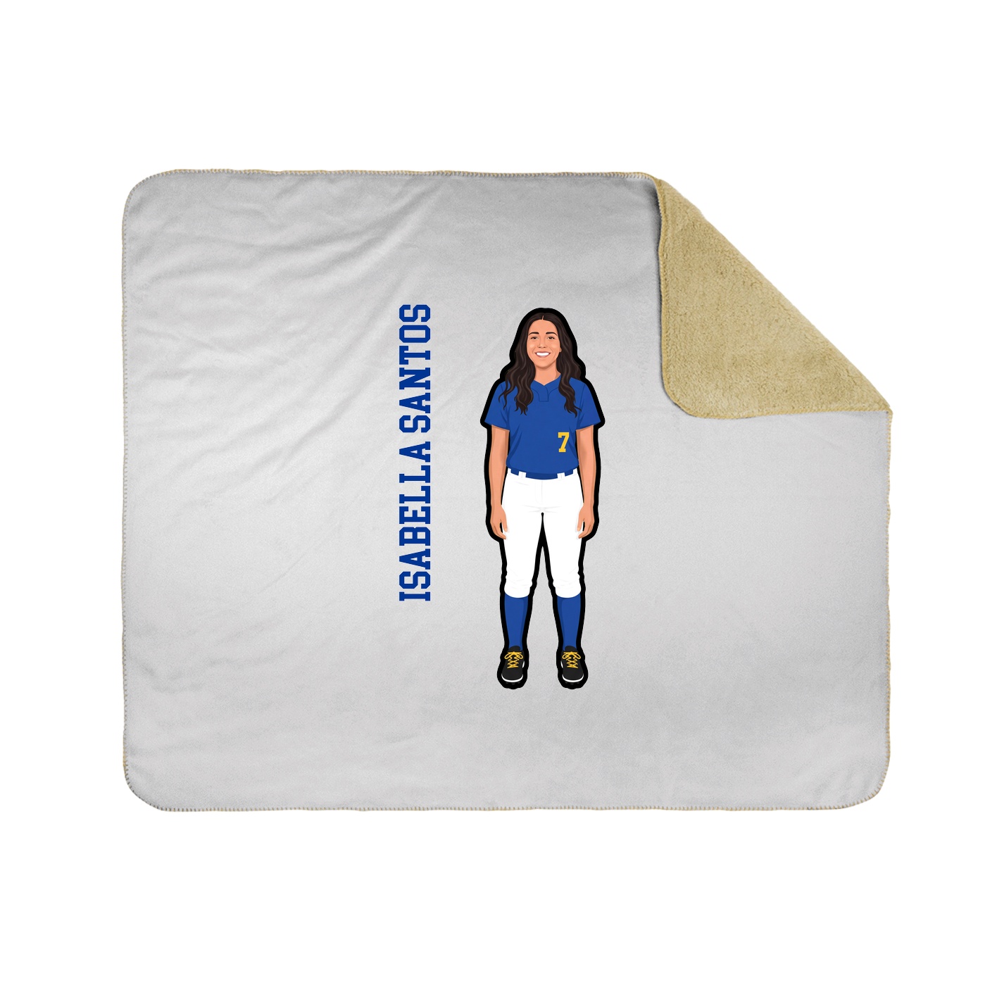 Throw Blanket — Name Vertical in White