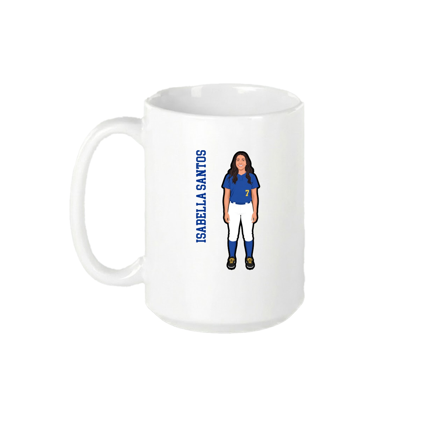 15oz Coffee Mug — Name Vertical in White
