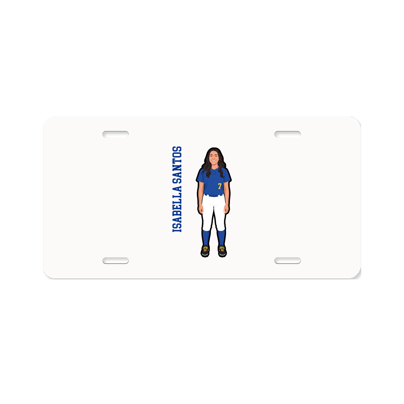 License Plate — Name Vertical in Classic