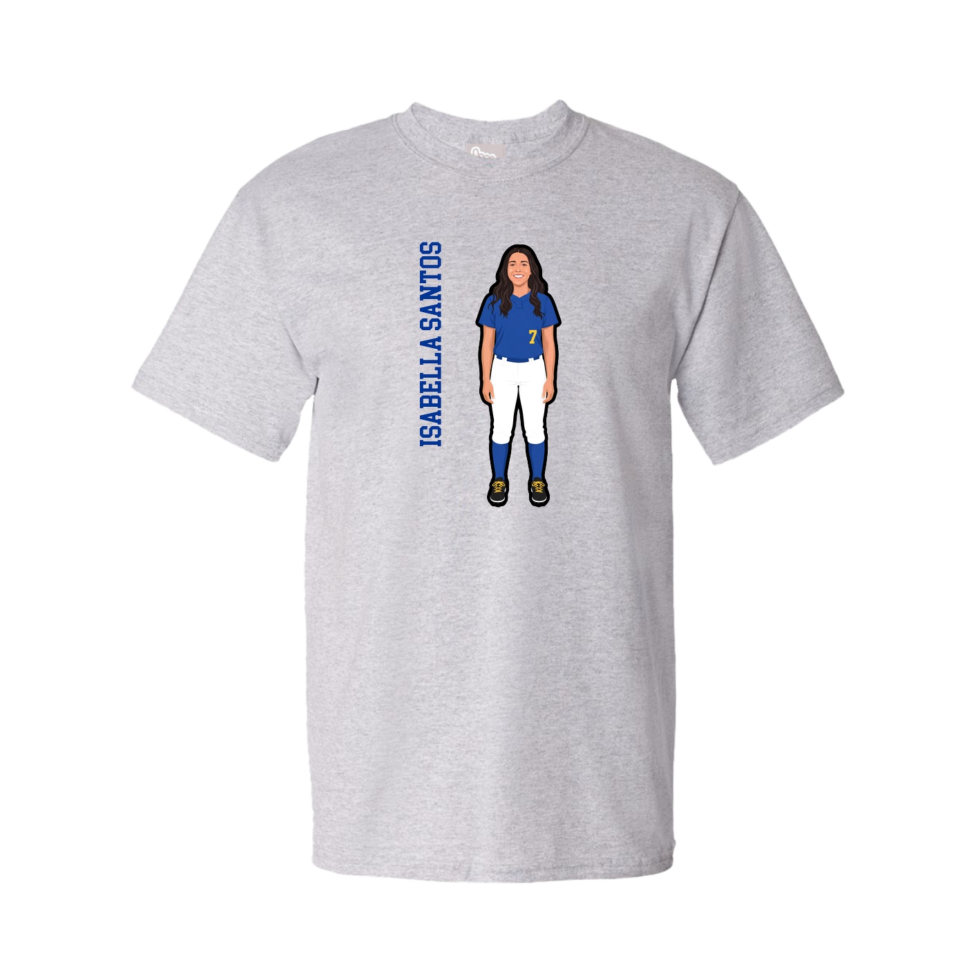 Tee — Name Vertical in Grey