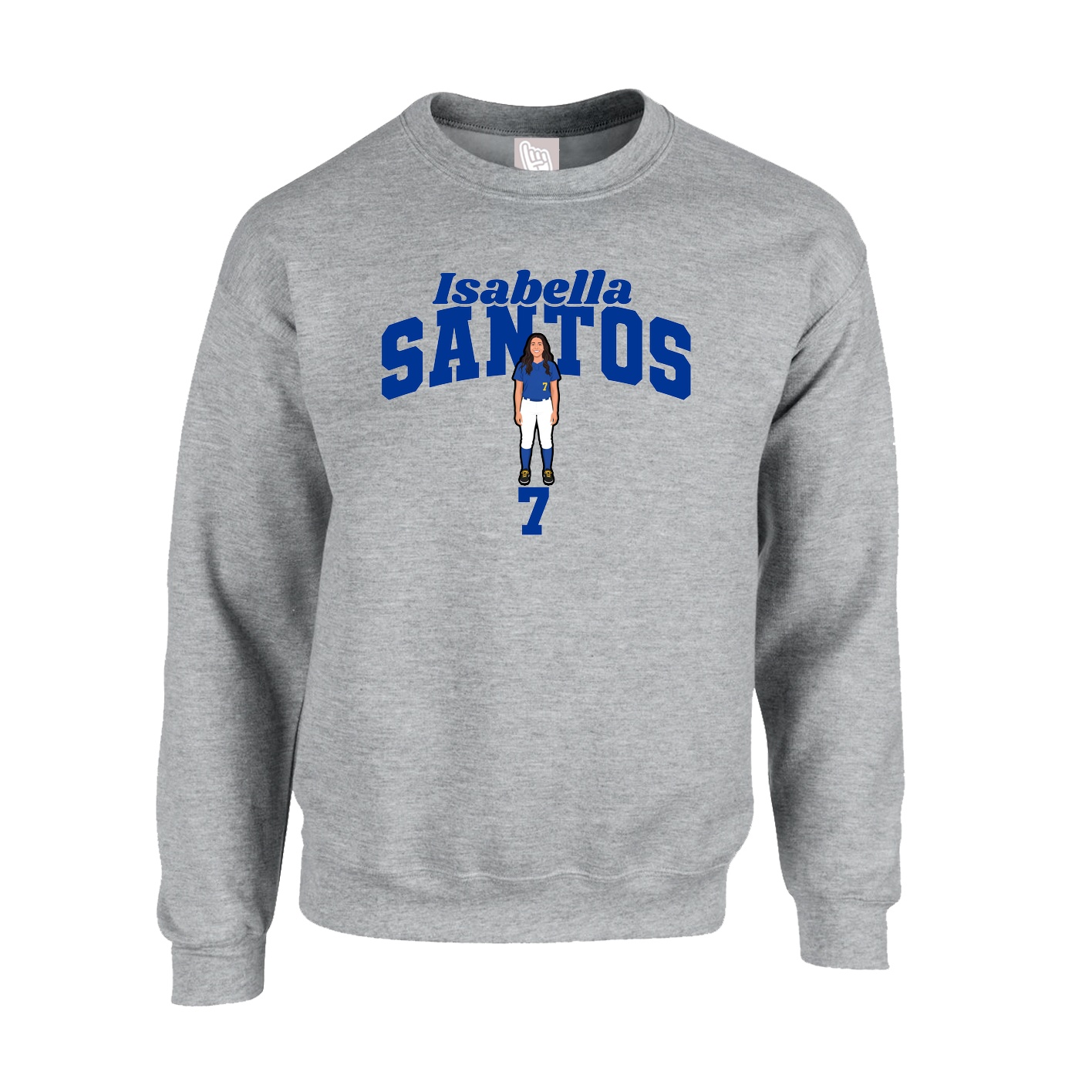 Fleece Crew — Signature Arch in Grey