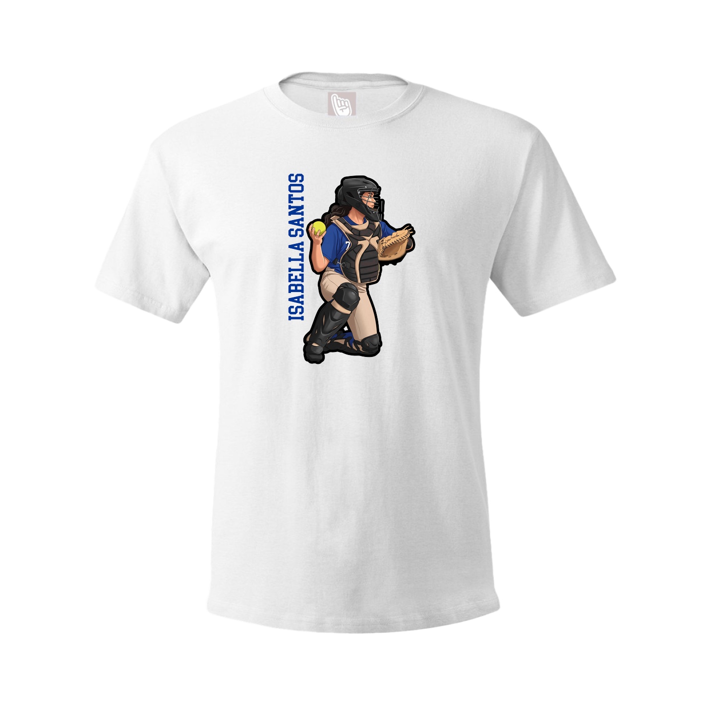 Tee — Name Vertical in White