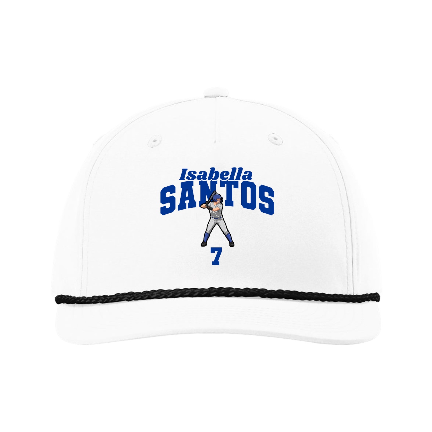 Five-Panel Classic Rope Cap — Signature Arch in White