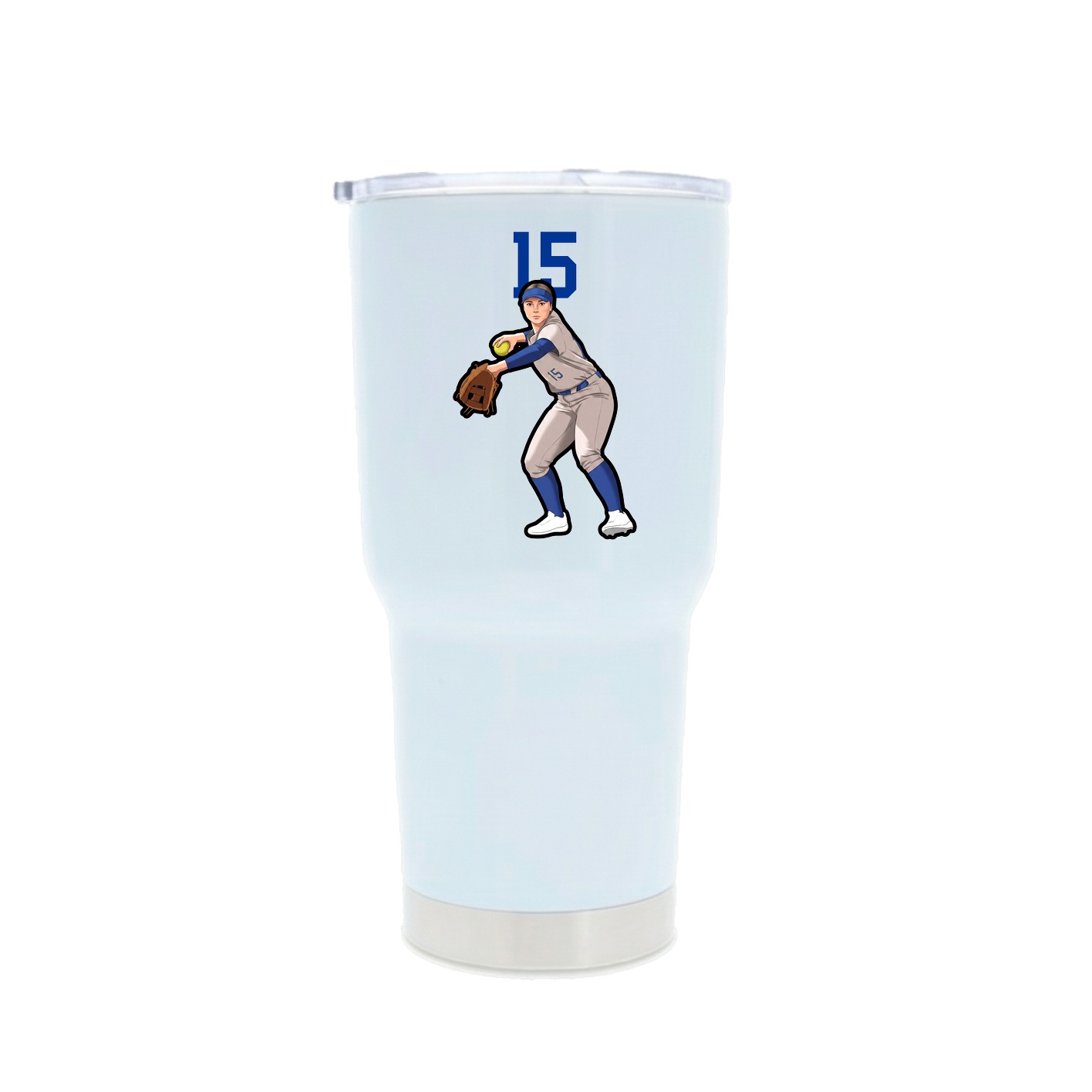 30oz Stainless Steel Tumbler — Number Top in White