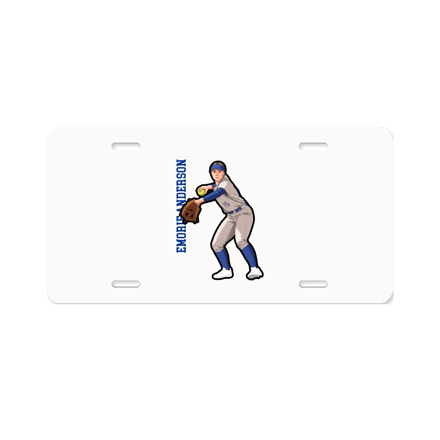 License Plate — Name Vertical in Classic