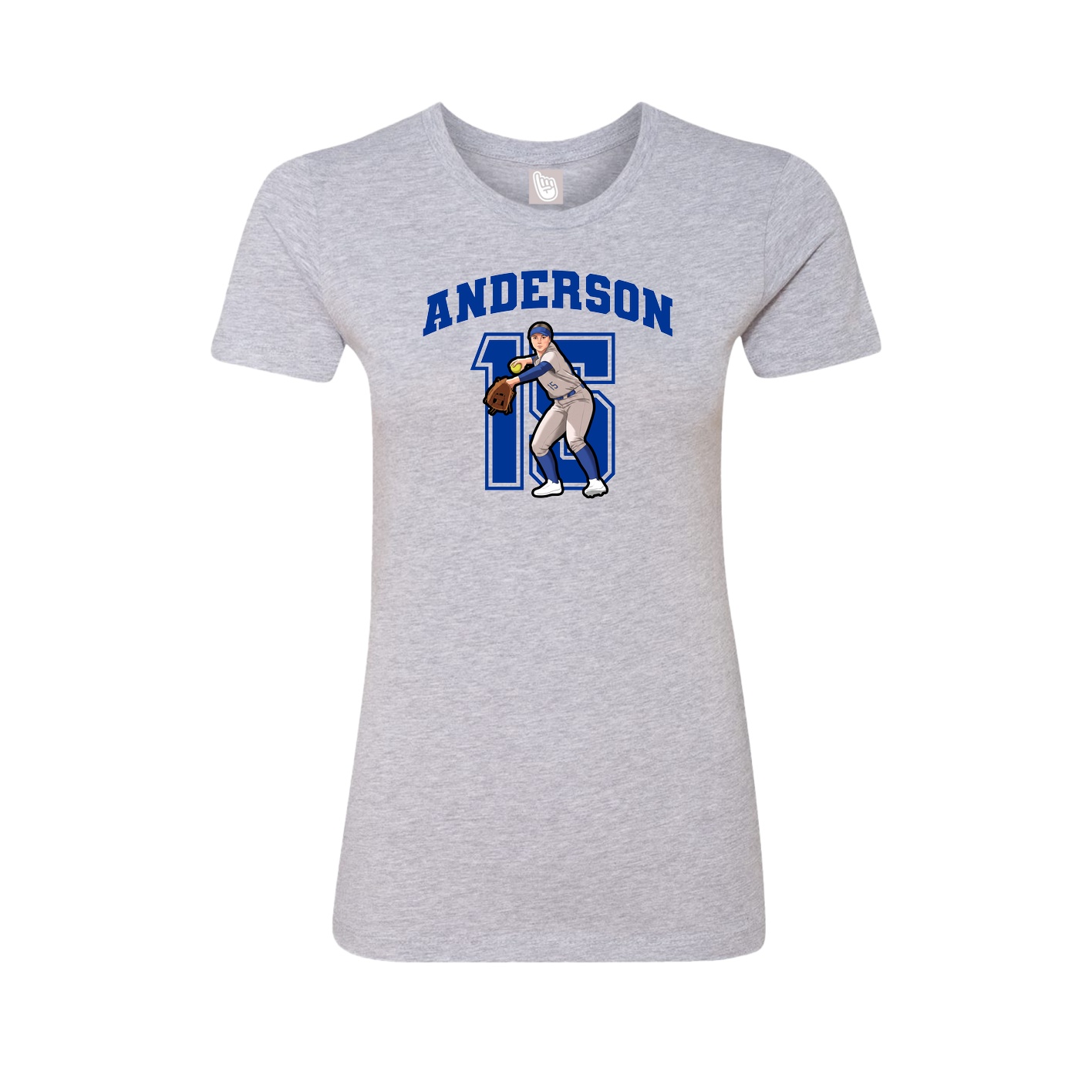 Fitted Women's Tee — Number in Grey