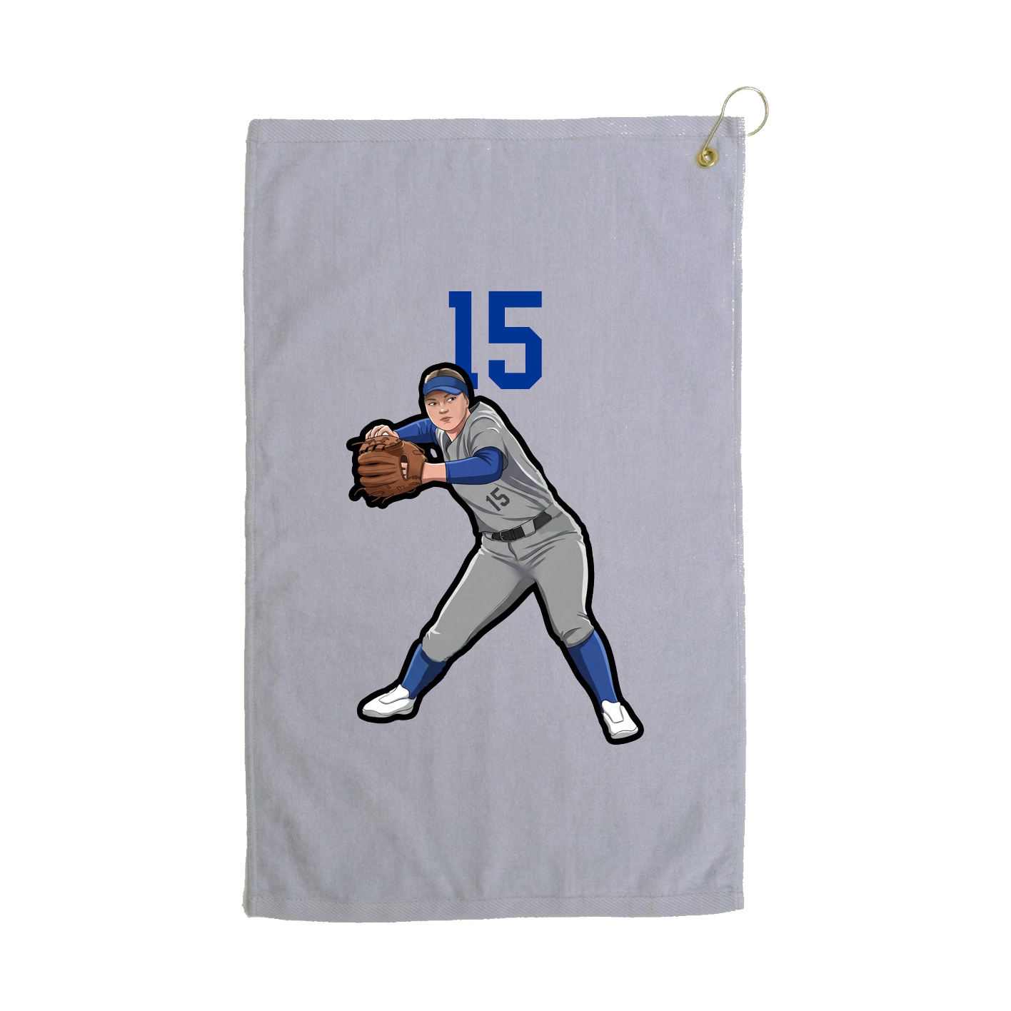Golf Towel — Number Top in Grey