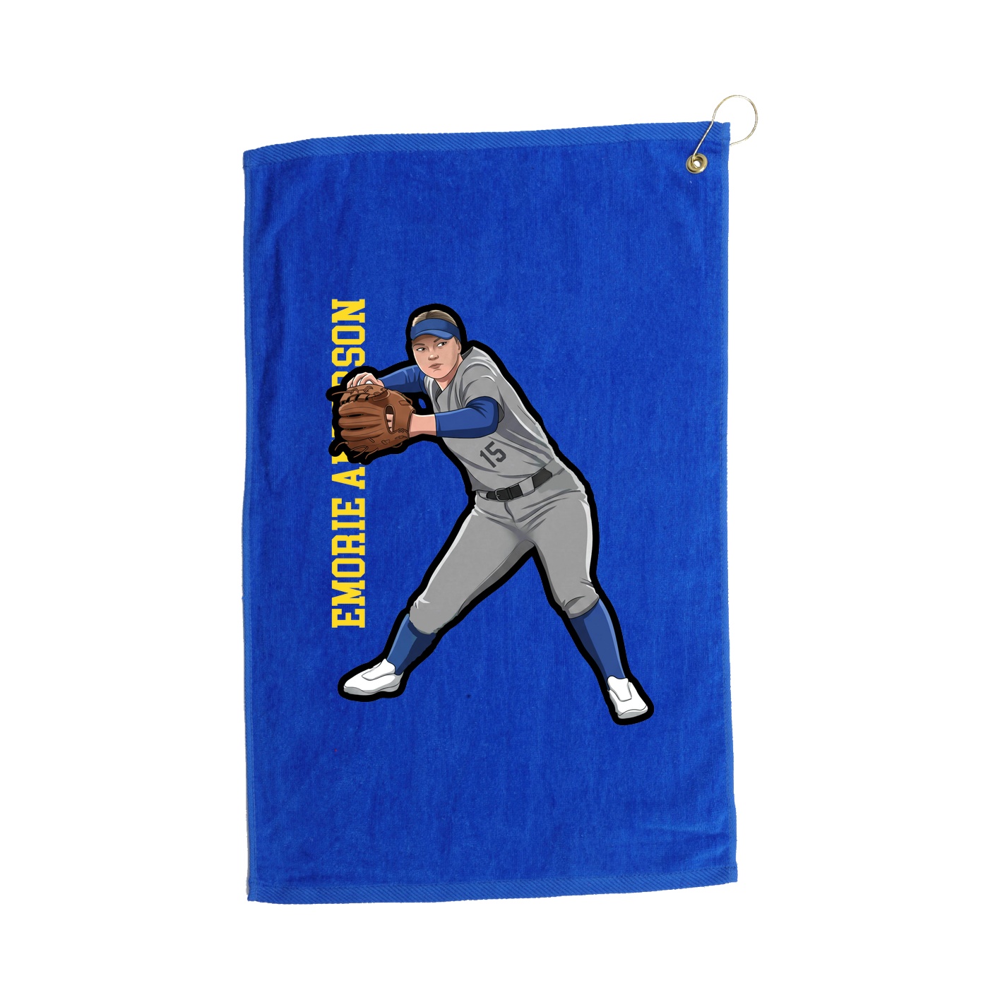 Golf Towel — Name Vertical in Royal