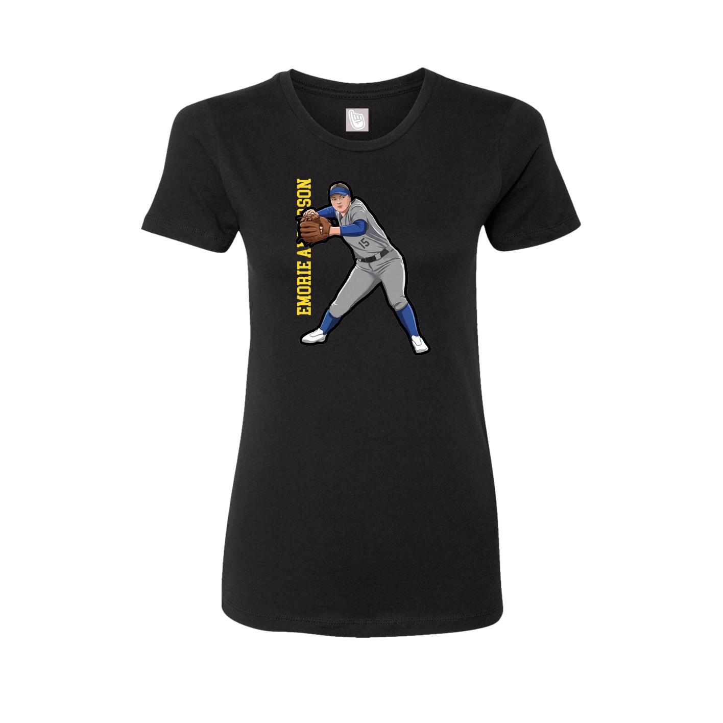 Fitted Women's Tee — Name Vertical in Black