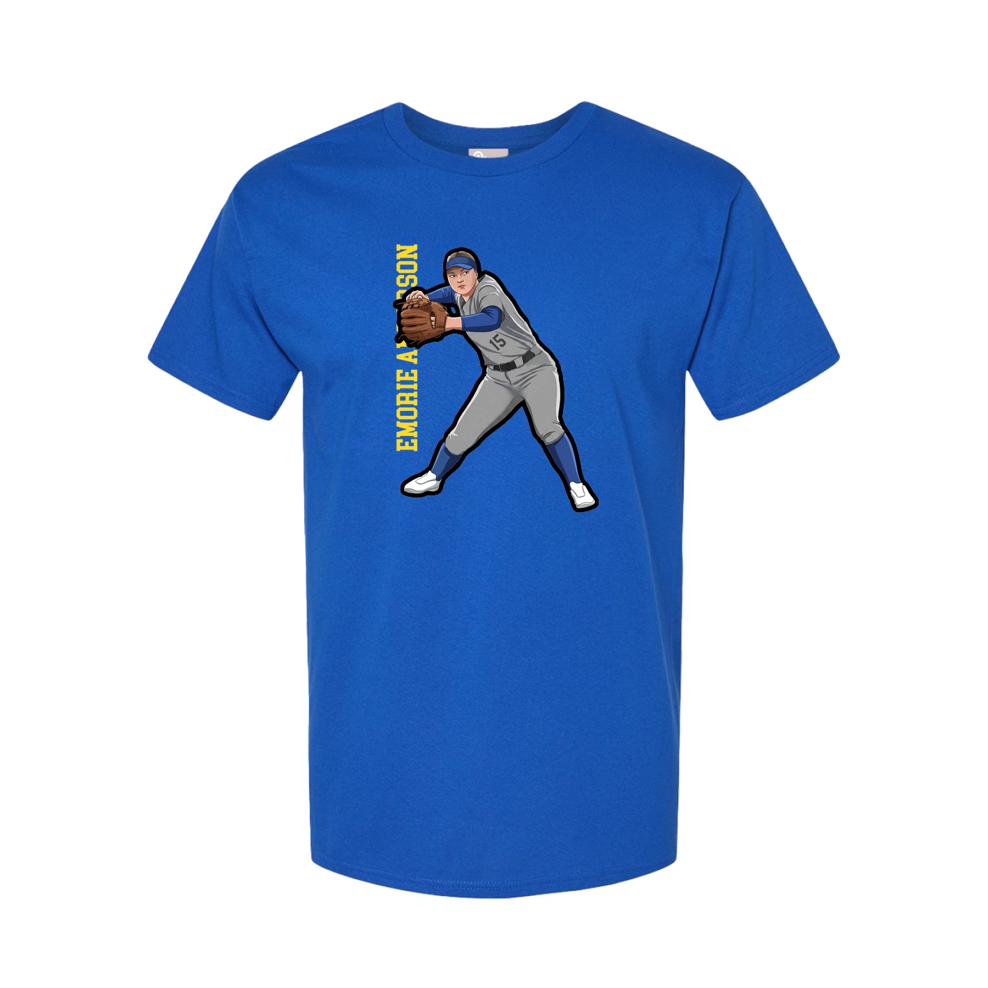 Youth Tee — Name Vertical in Royal