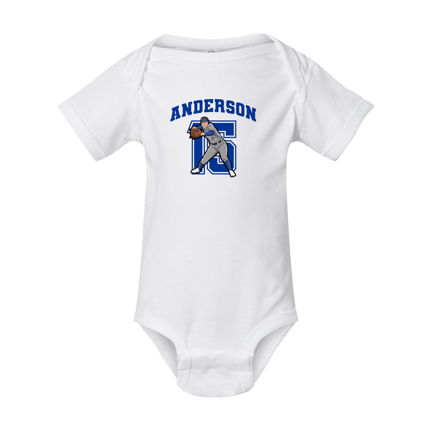 Baby Onesie — Number in White