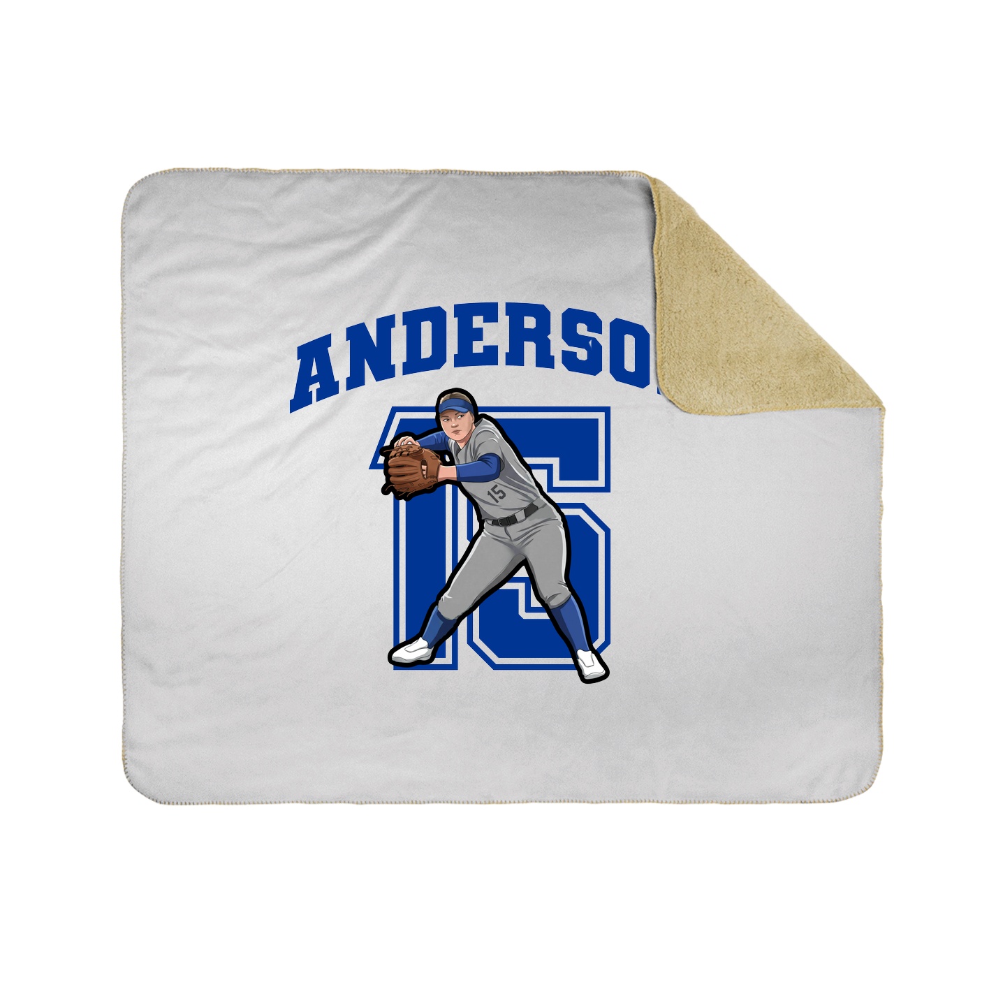 Throw Blanket — Number in White