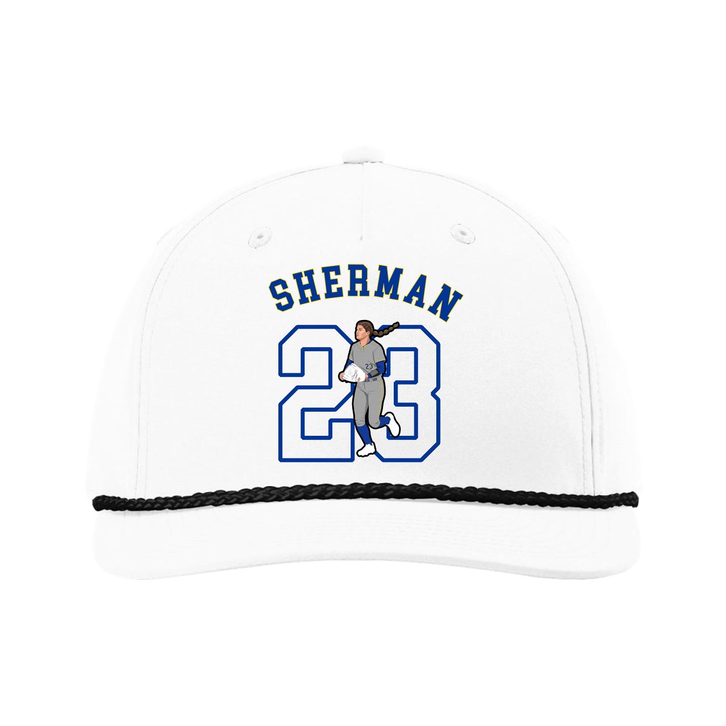 Five-Panel Classic Rope Cap — Shirsey Arch in White