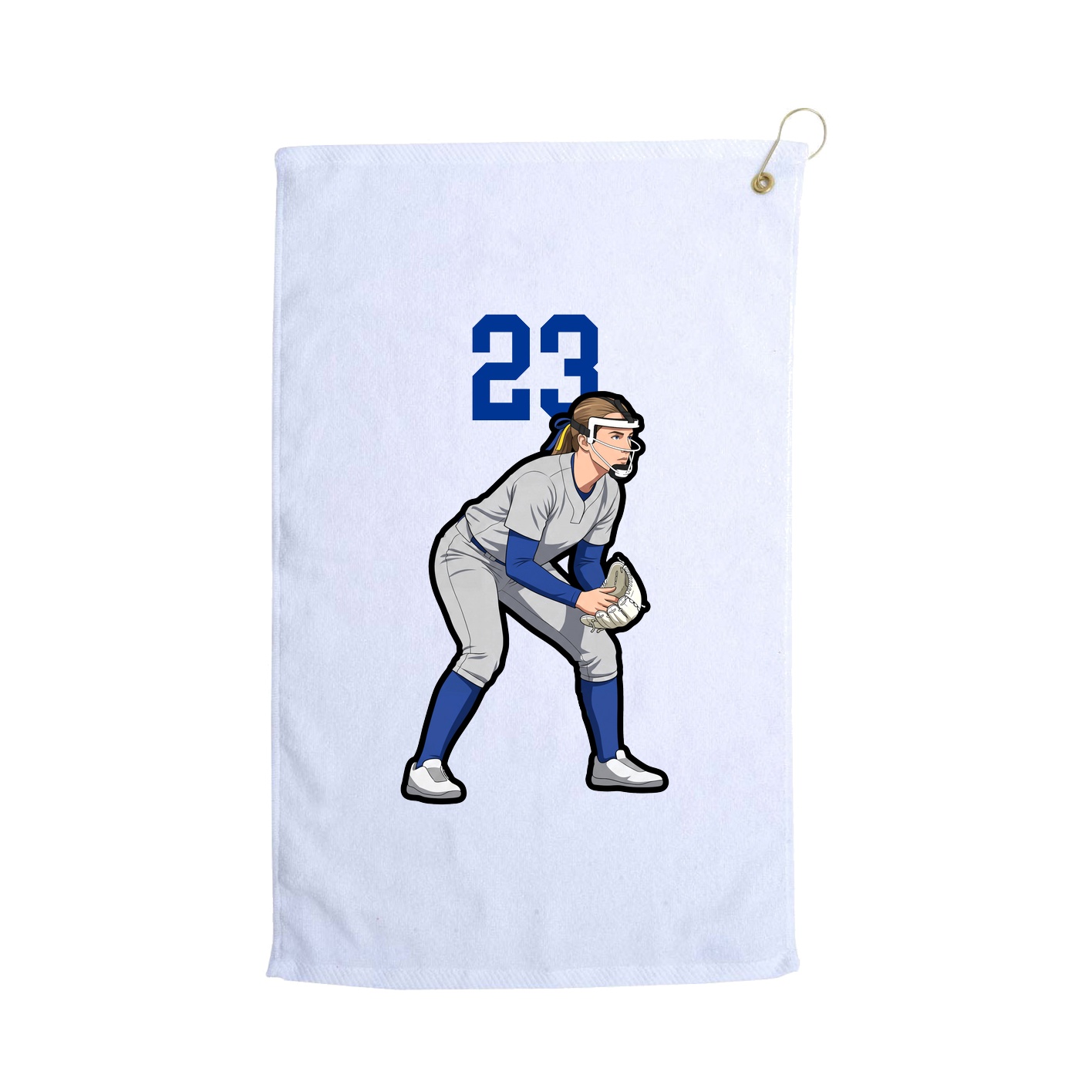 Golf Towel — Number Top in White