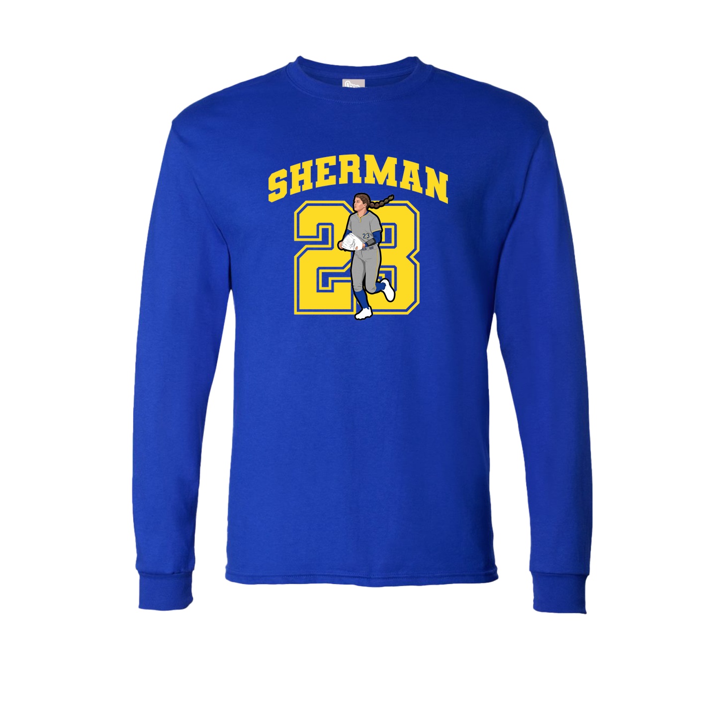 Long Sleeve Tee — Number in Royal