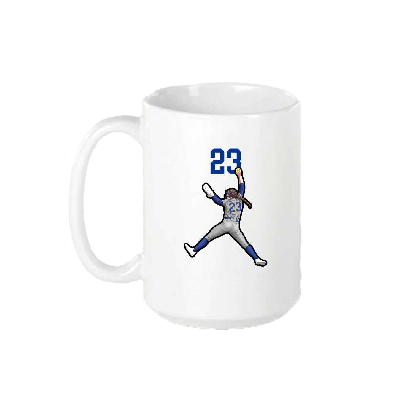 15oz Coffee Mug — Number Top in White