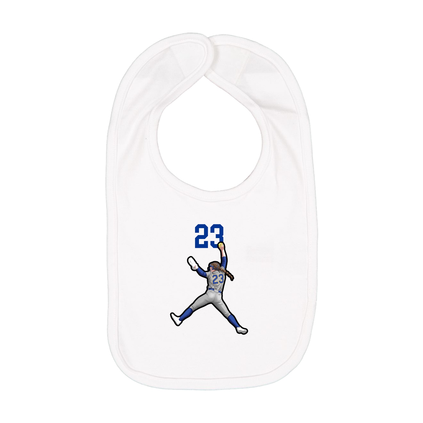 Infant Bib — Number Top in White