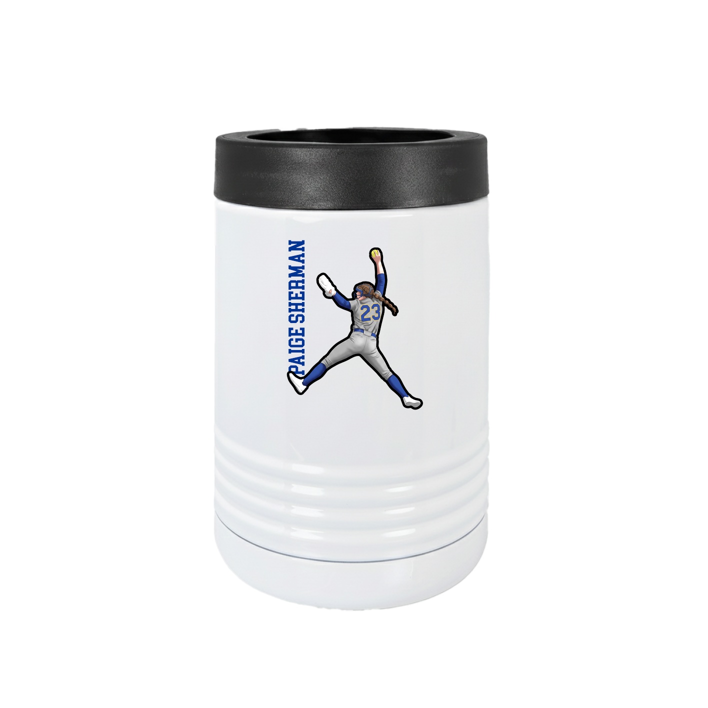 Beverage Holder — Name Vertical in White