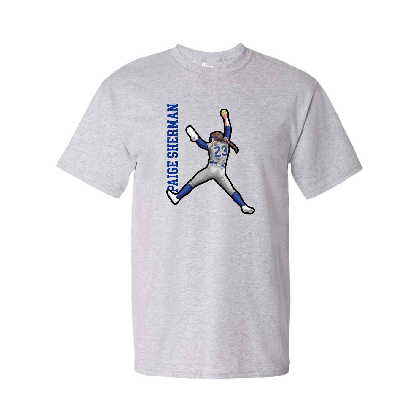 Youth Tee — Name Vertical in Grey