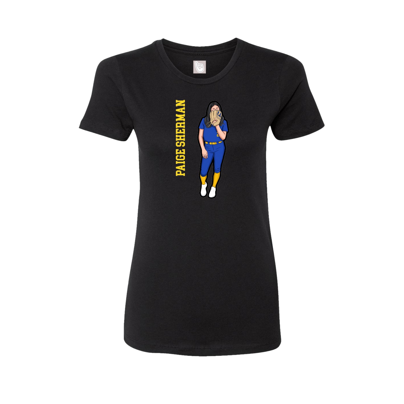 Fitted Women's Tee — Name Vertical in Black
